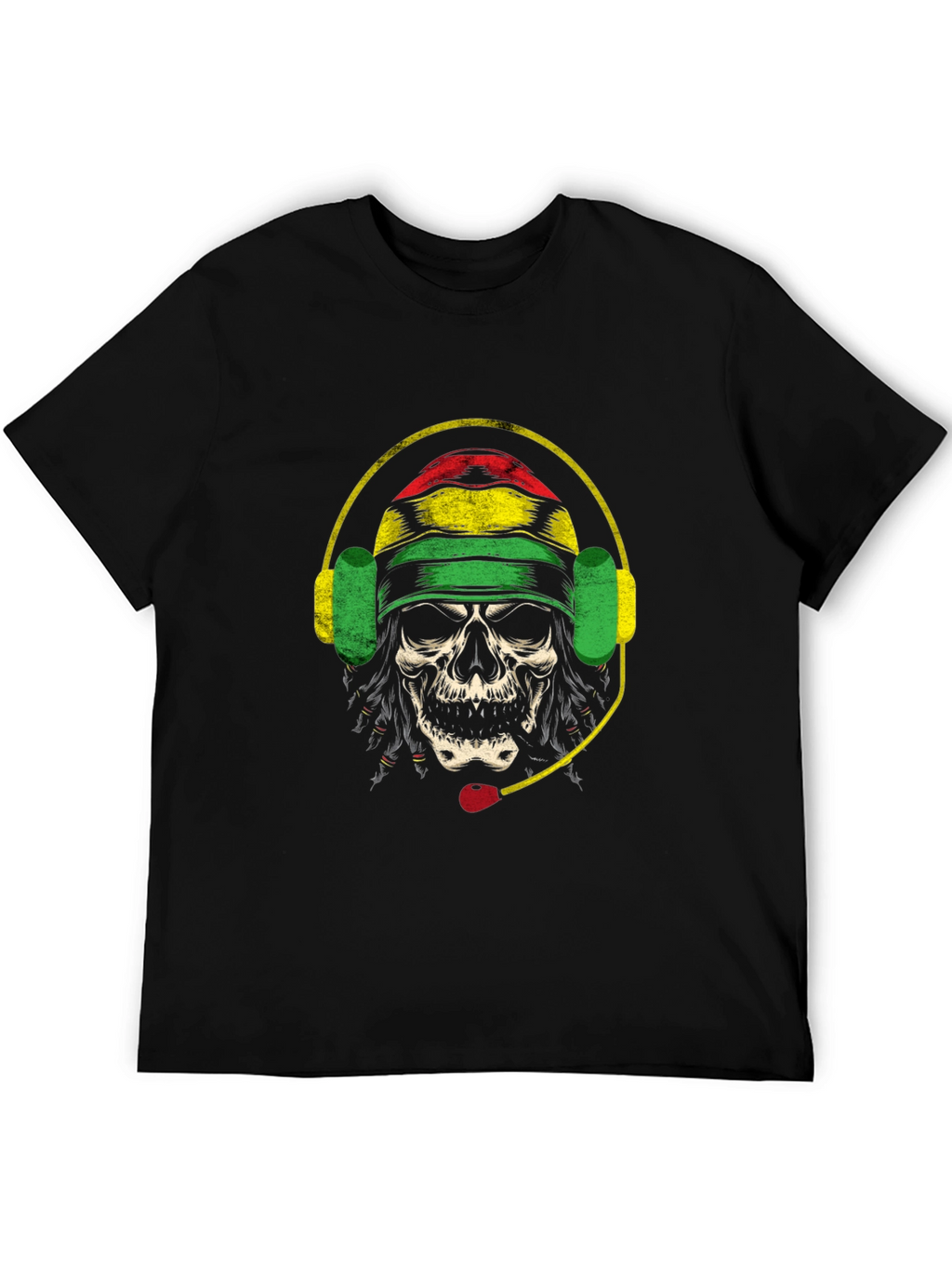 Skull Rastafarian Headset T-Shirt