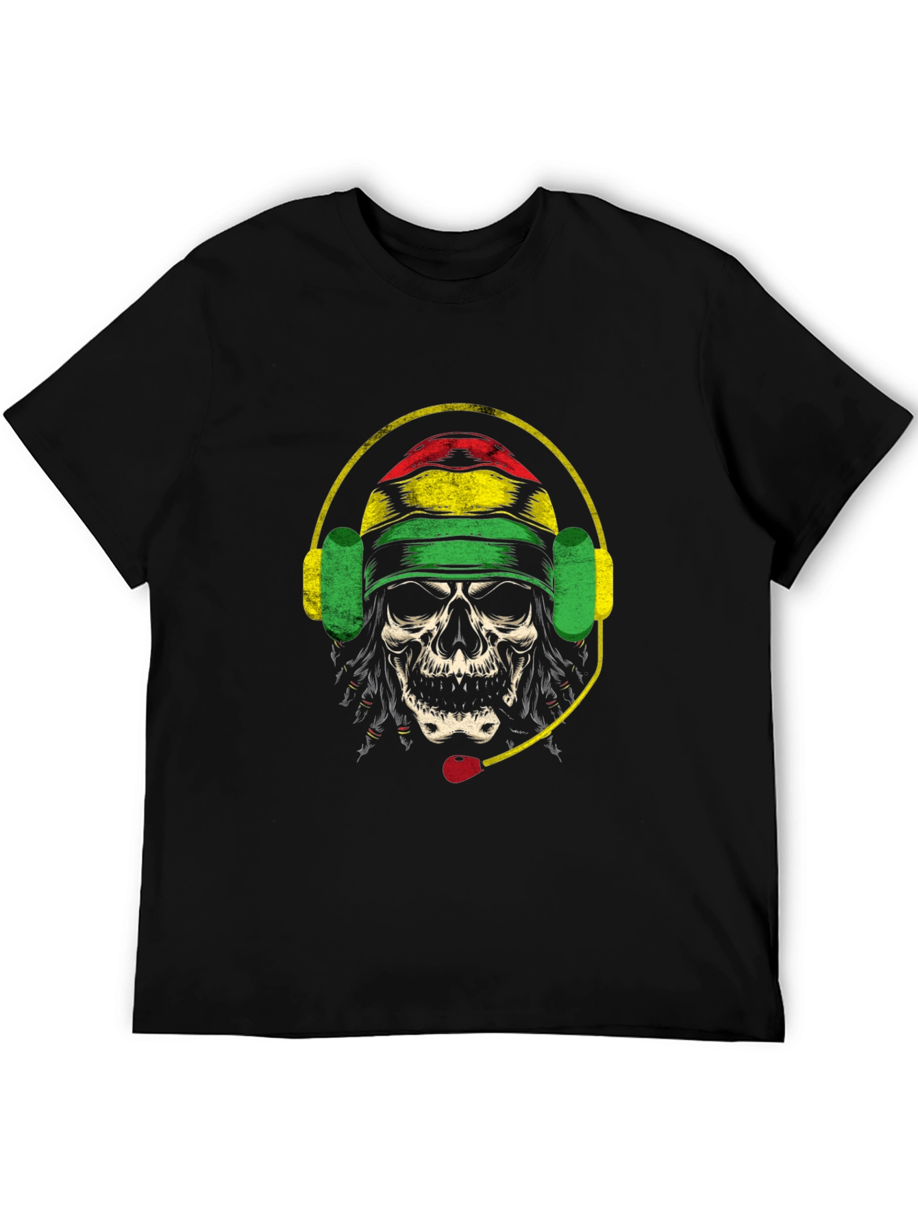 Skull Rastafarian Headset T-Shirt