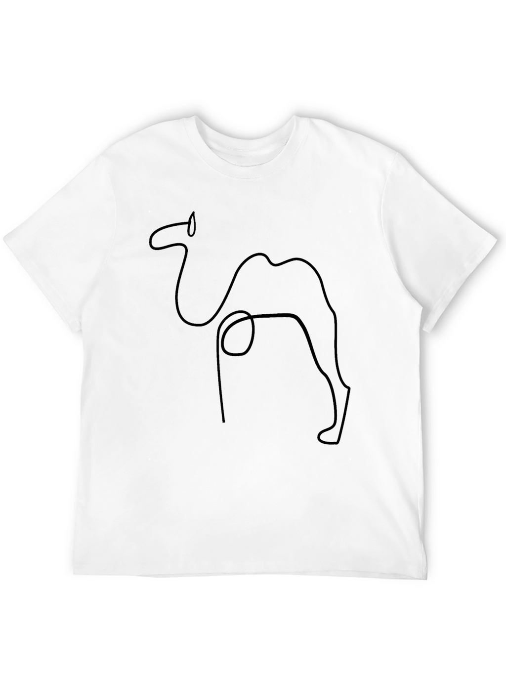 Minimalist Camel Outline Black T-Shirt