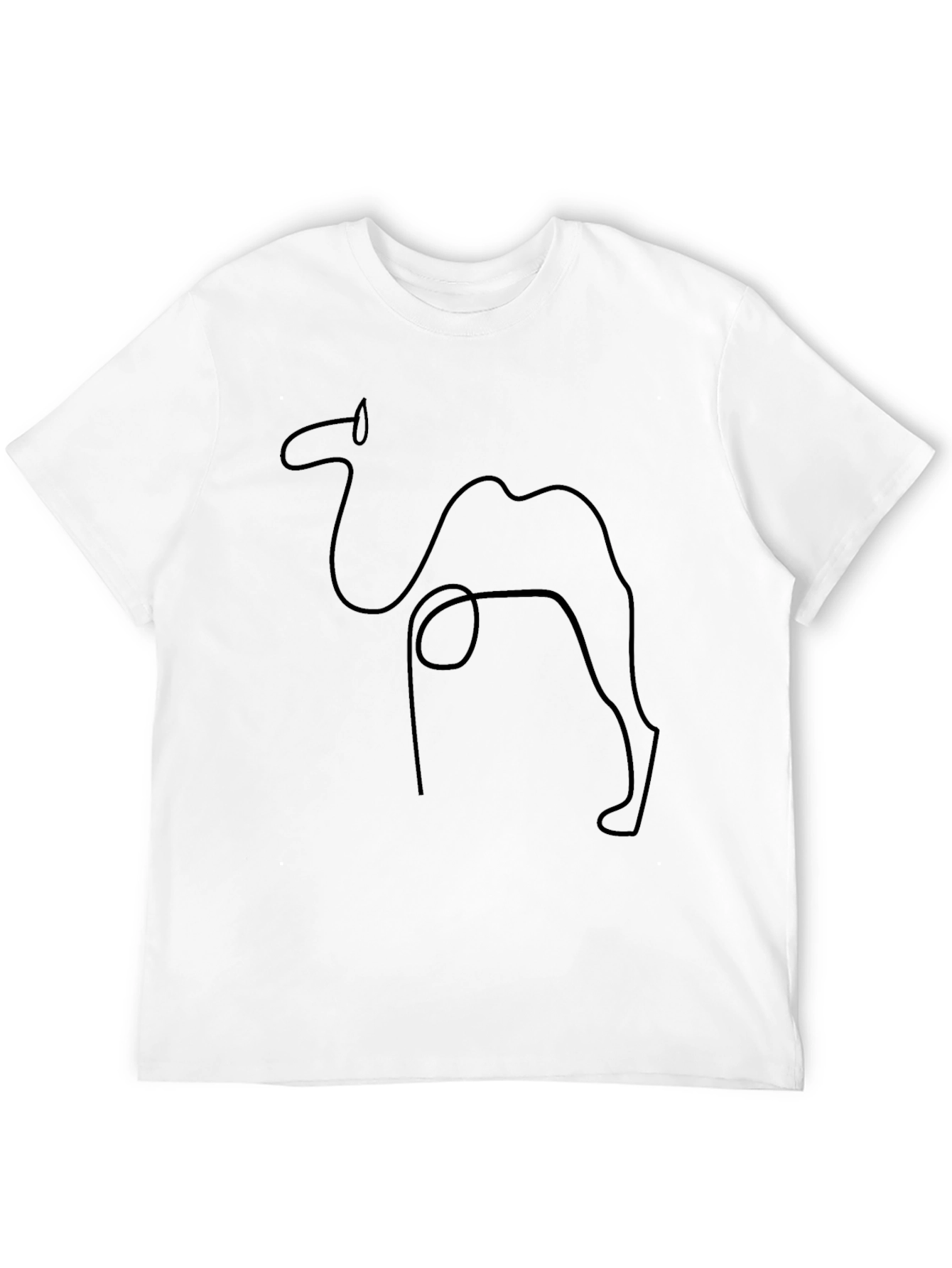 Minimalist Camel Outline Black T-Shirt