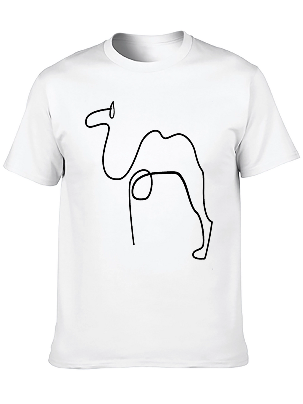 Minimalist Camel Outline Black T-Shirt
