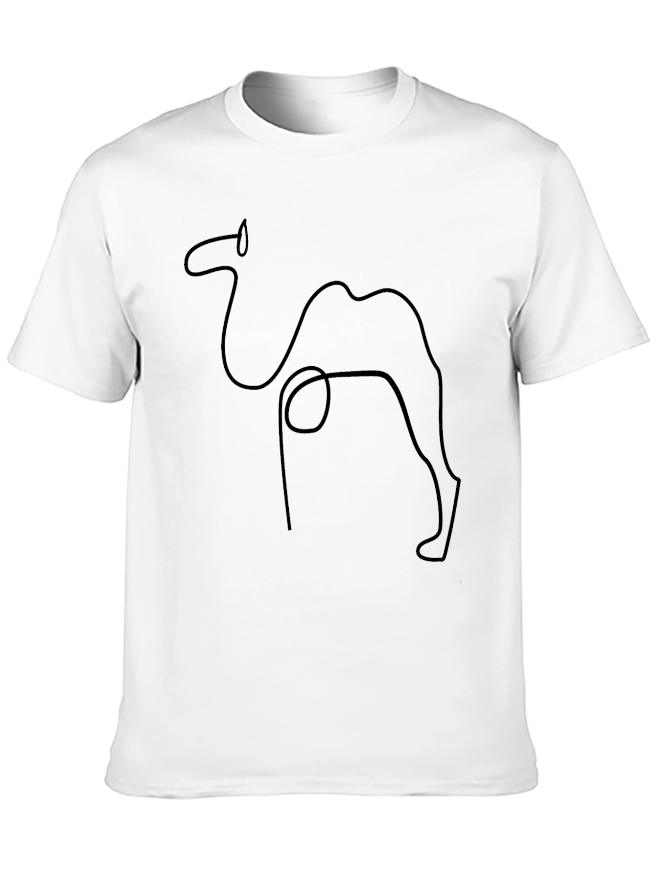 Minimalist Camel Outline Black T-Shirt