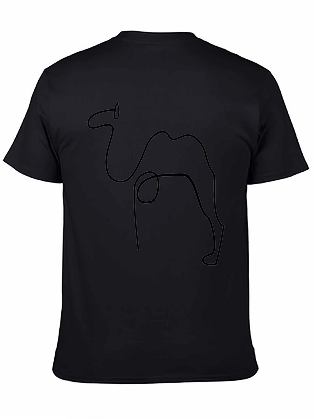 Minimalist Camel Outline Black T-Shirt