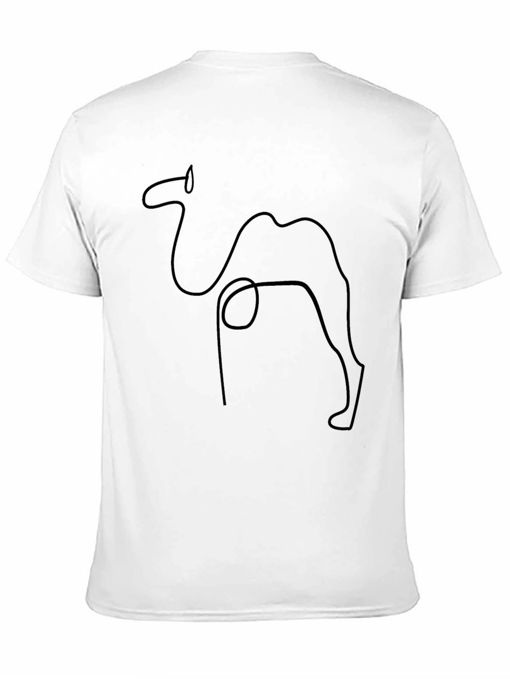 Minimalist Camel Outline Black T-Shirt