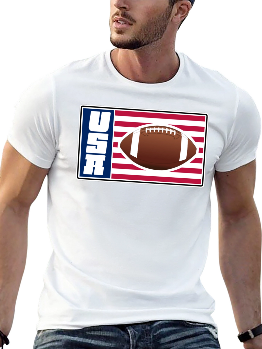 USA Football Graphic Tee - Patriotic American Football