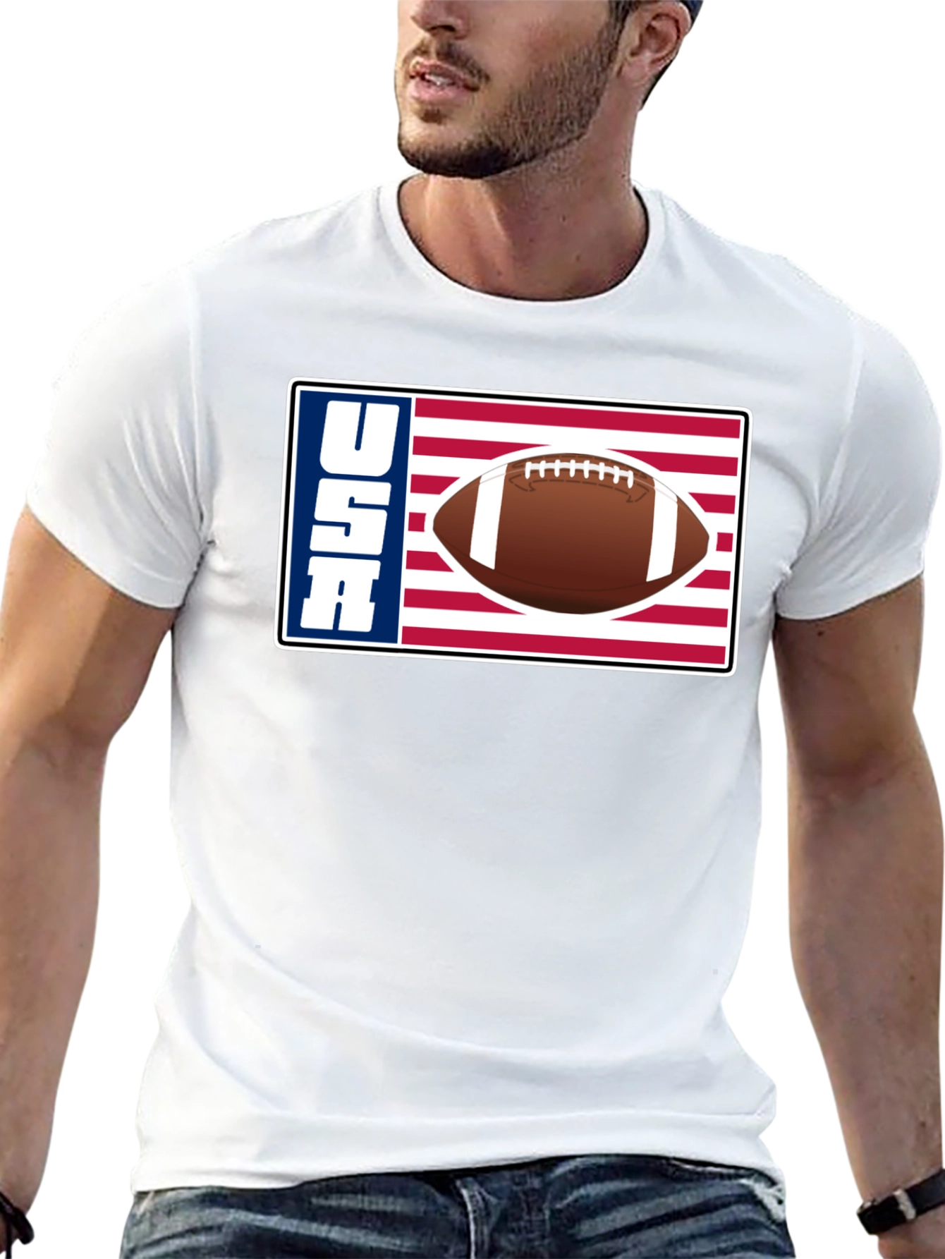 USA Football Graphic Tee - Patriotic American Football