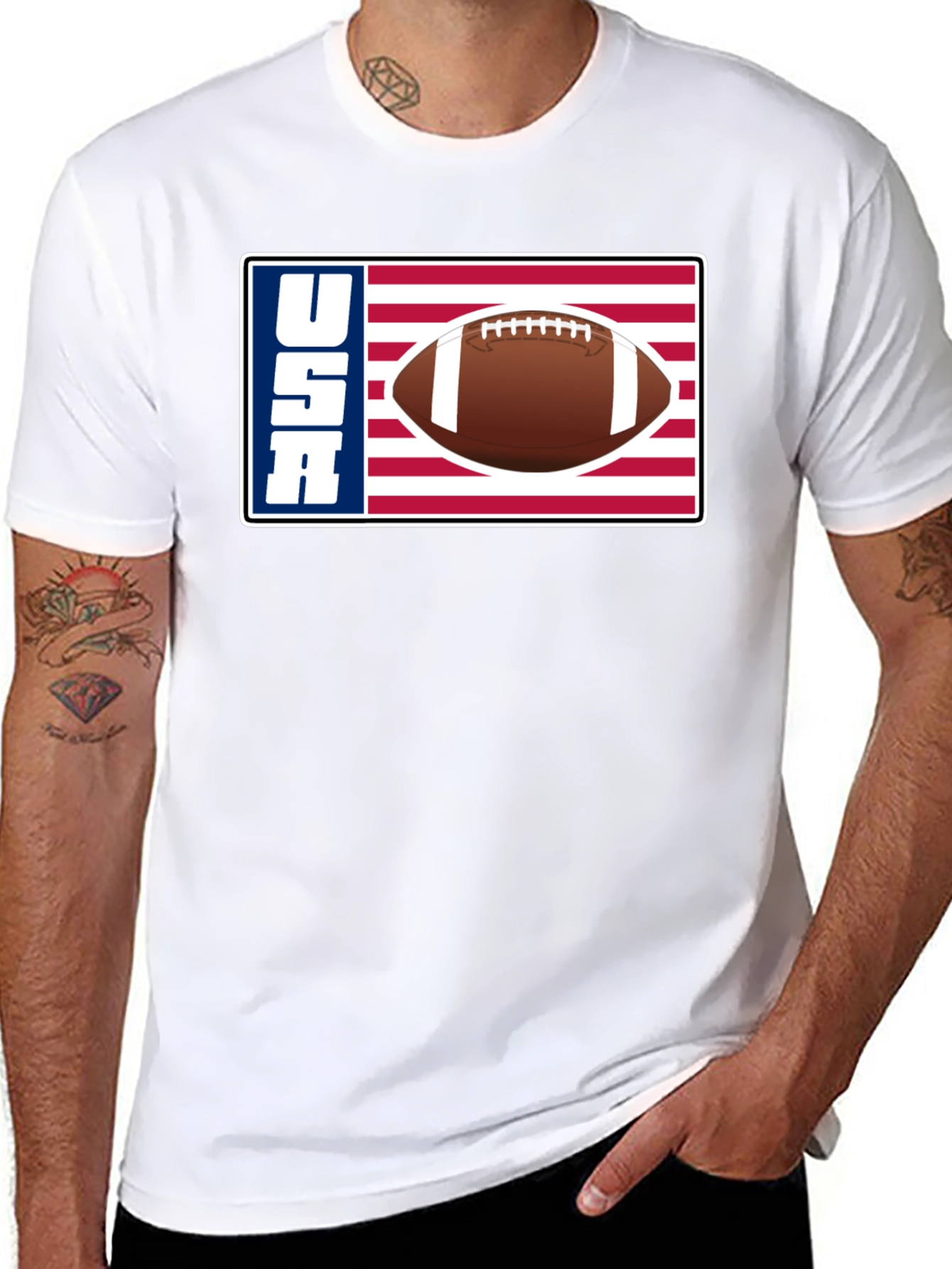 USA Football Graphic Tee - Patriotic American Football