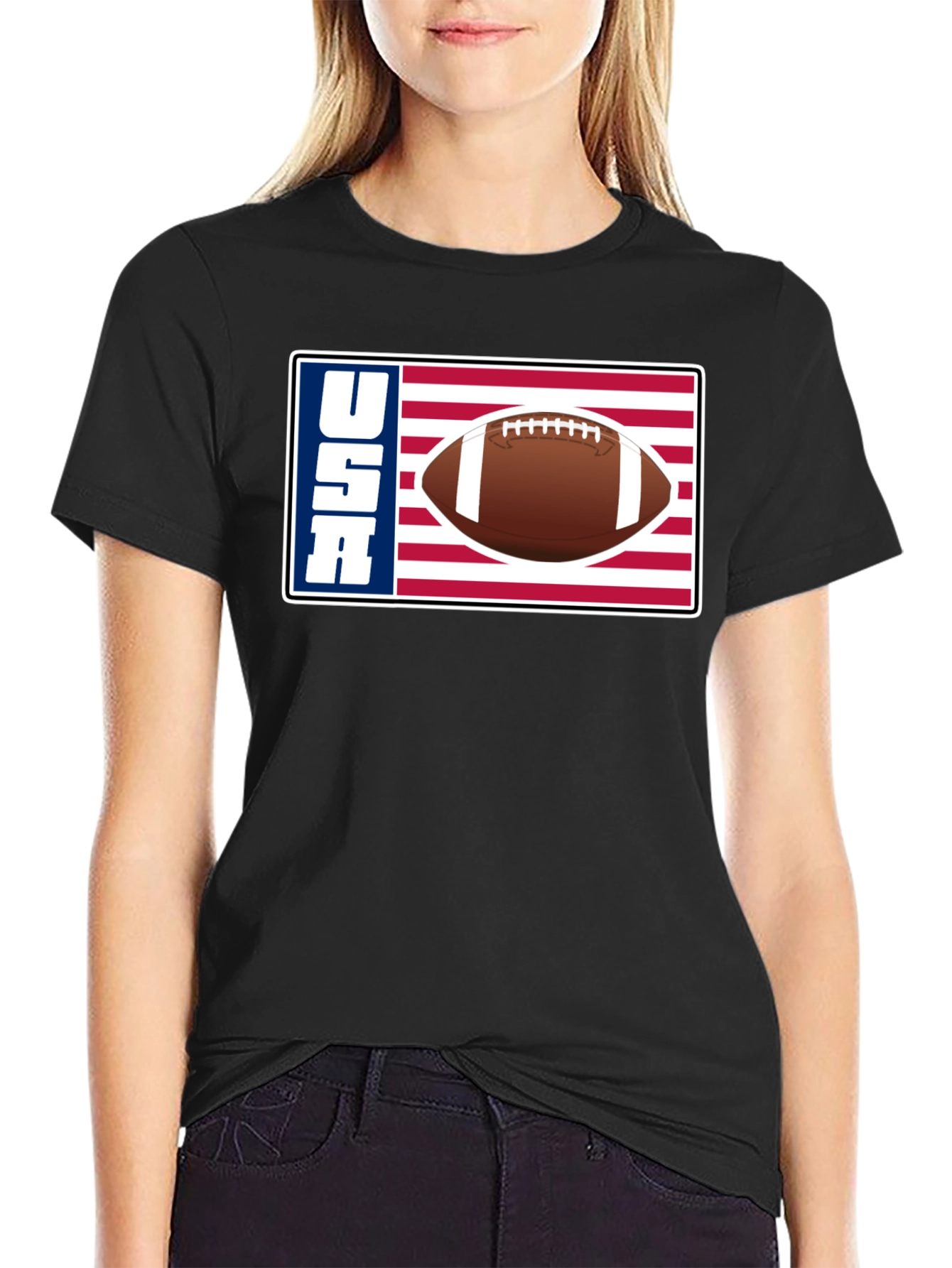 USA Football Graphic Tee - Patriotic American Football