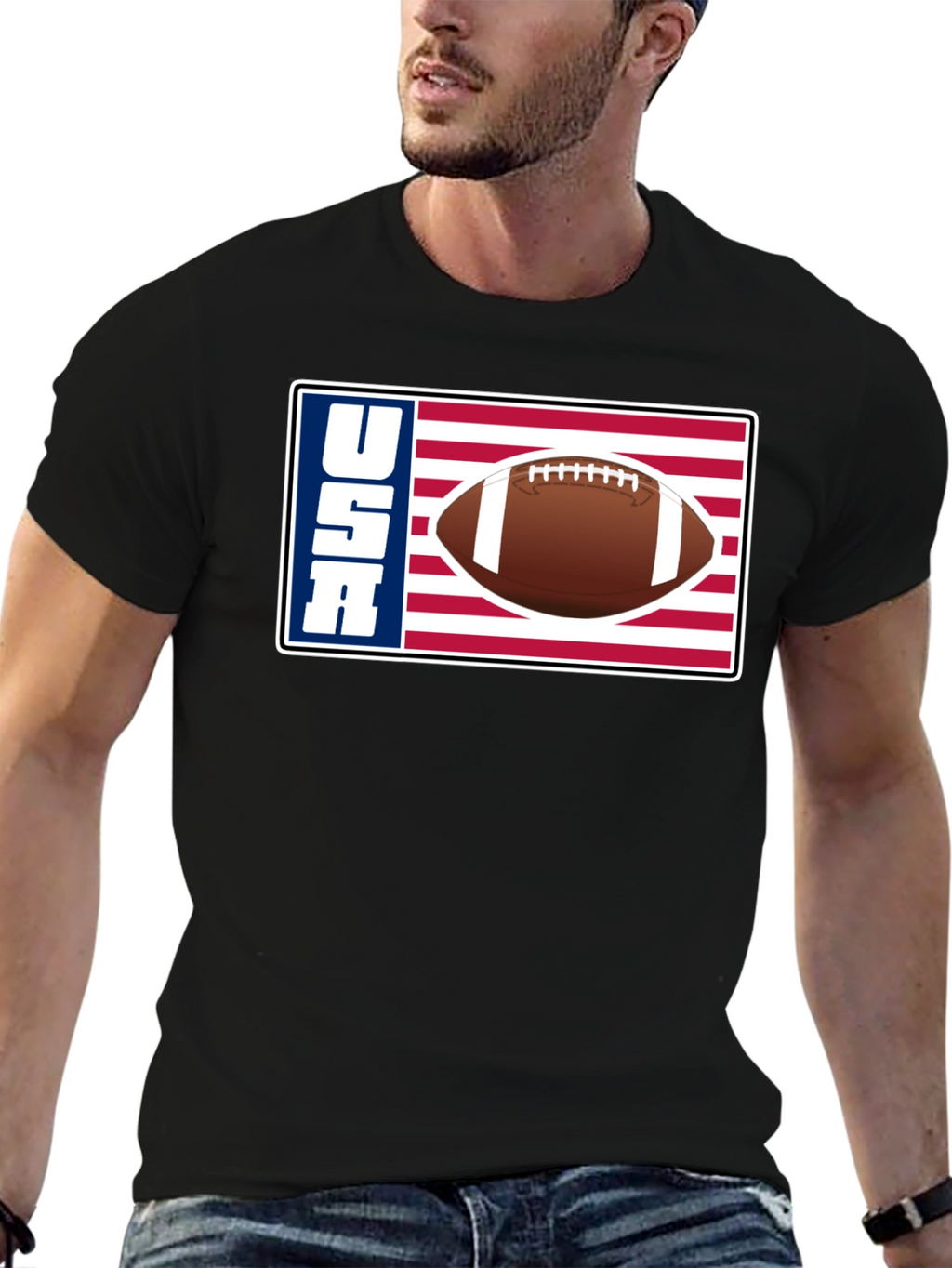USA Football Graphic Tee - Patriotic American Football