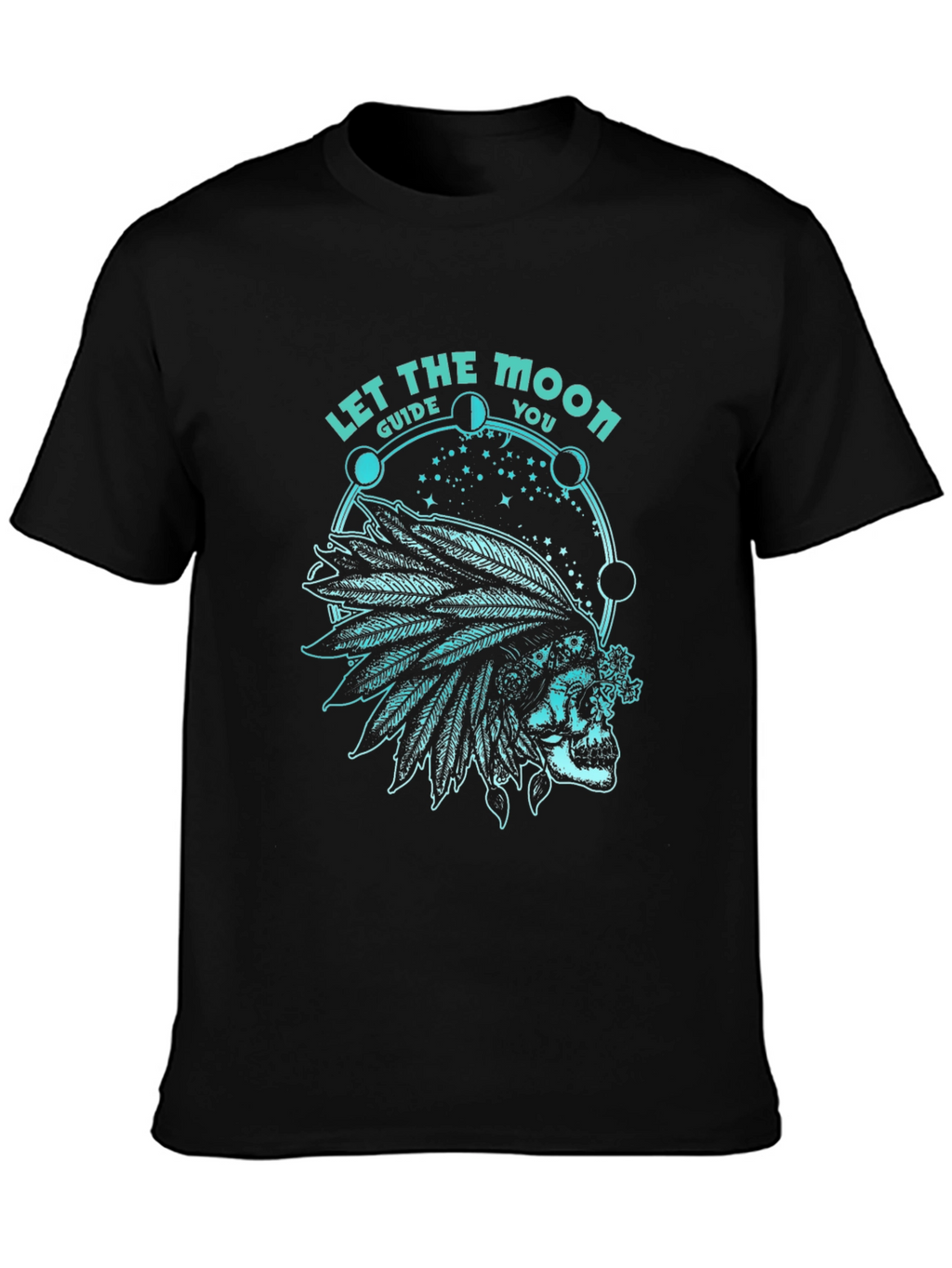 Skull and Moon Phases Graphic T-Shirt