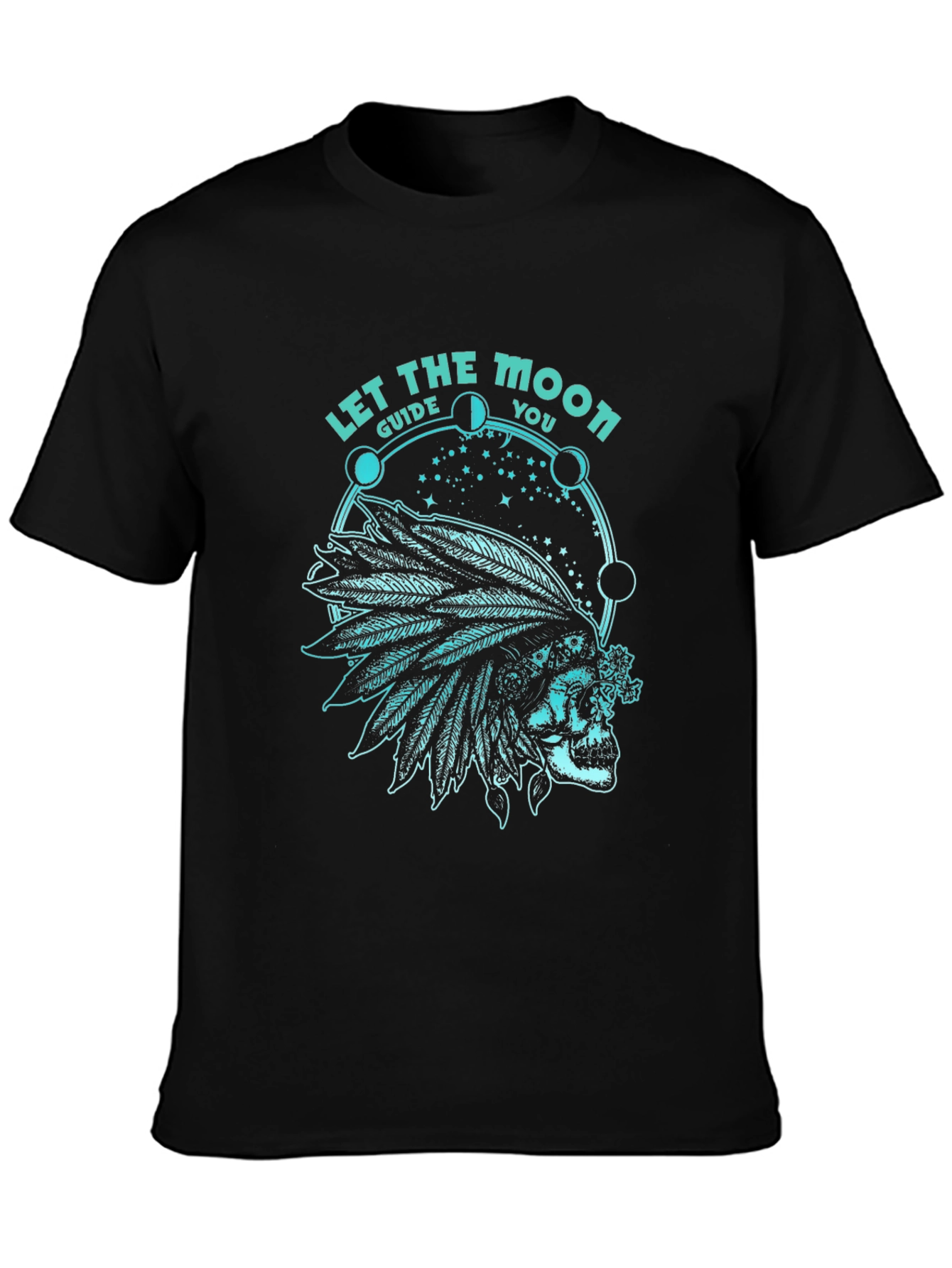 Skull and Moon Phases Graphic T-Shirt