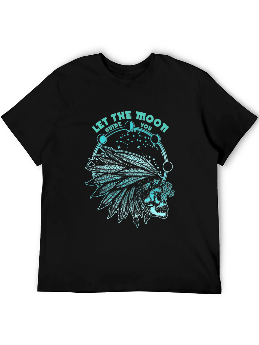 Skull and Moon Phases Graphic T-Shirt