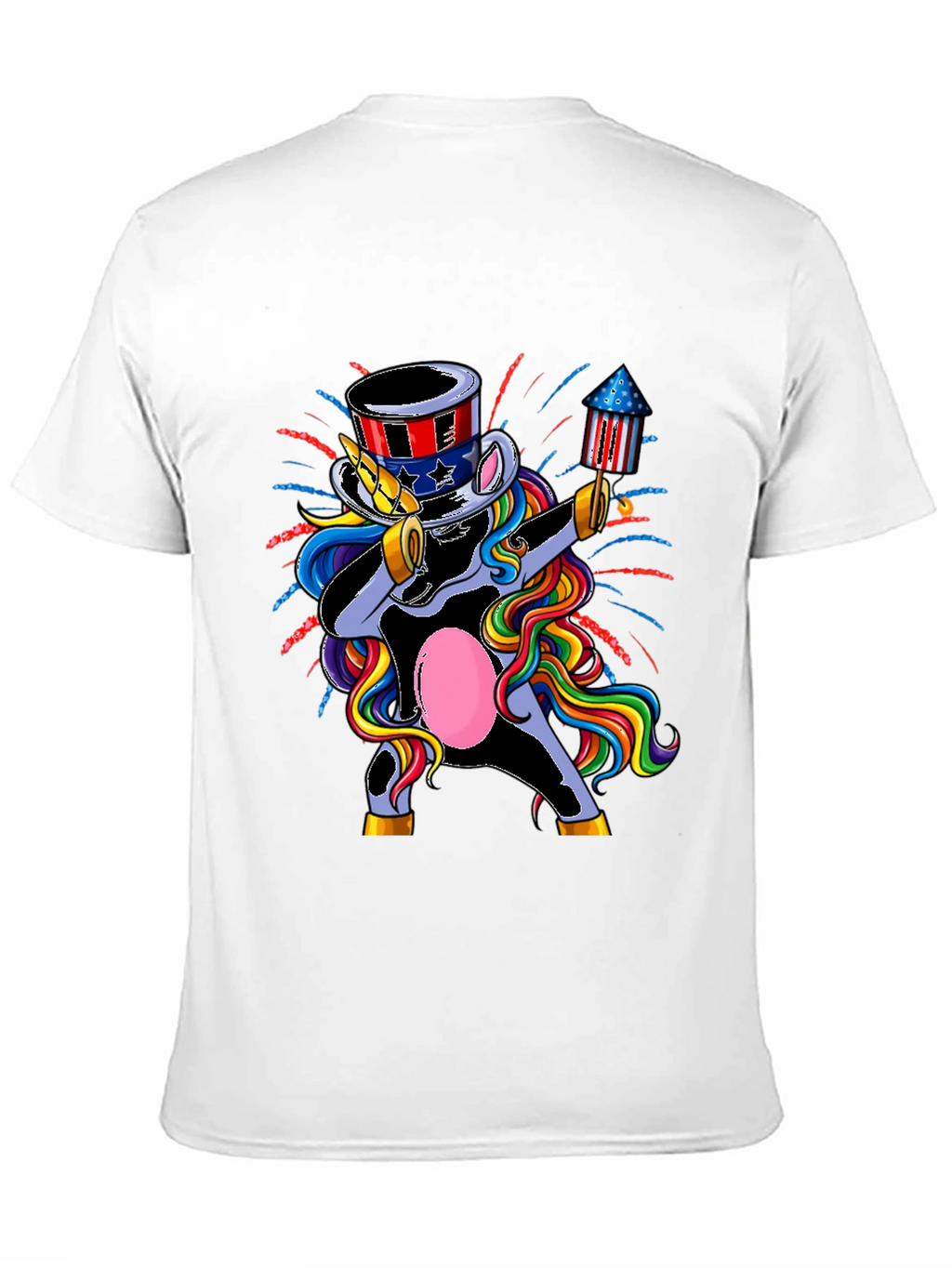 Patriotic Unicorn Dabbing Graphic T-Shirt