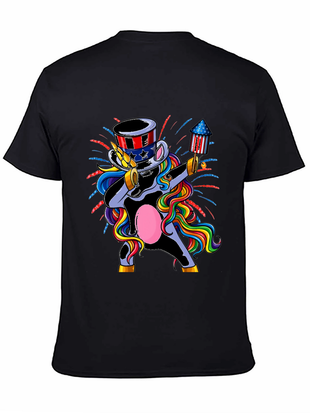 Patriotic Unicorn Dabbing Graphic T-Shirt