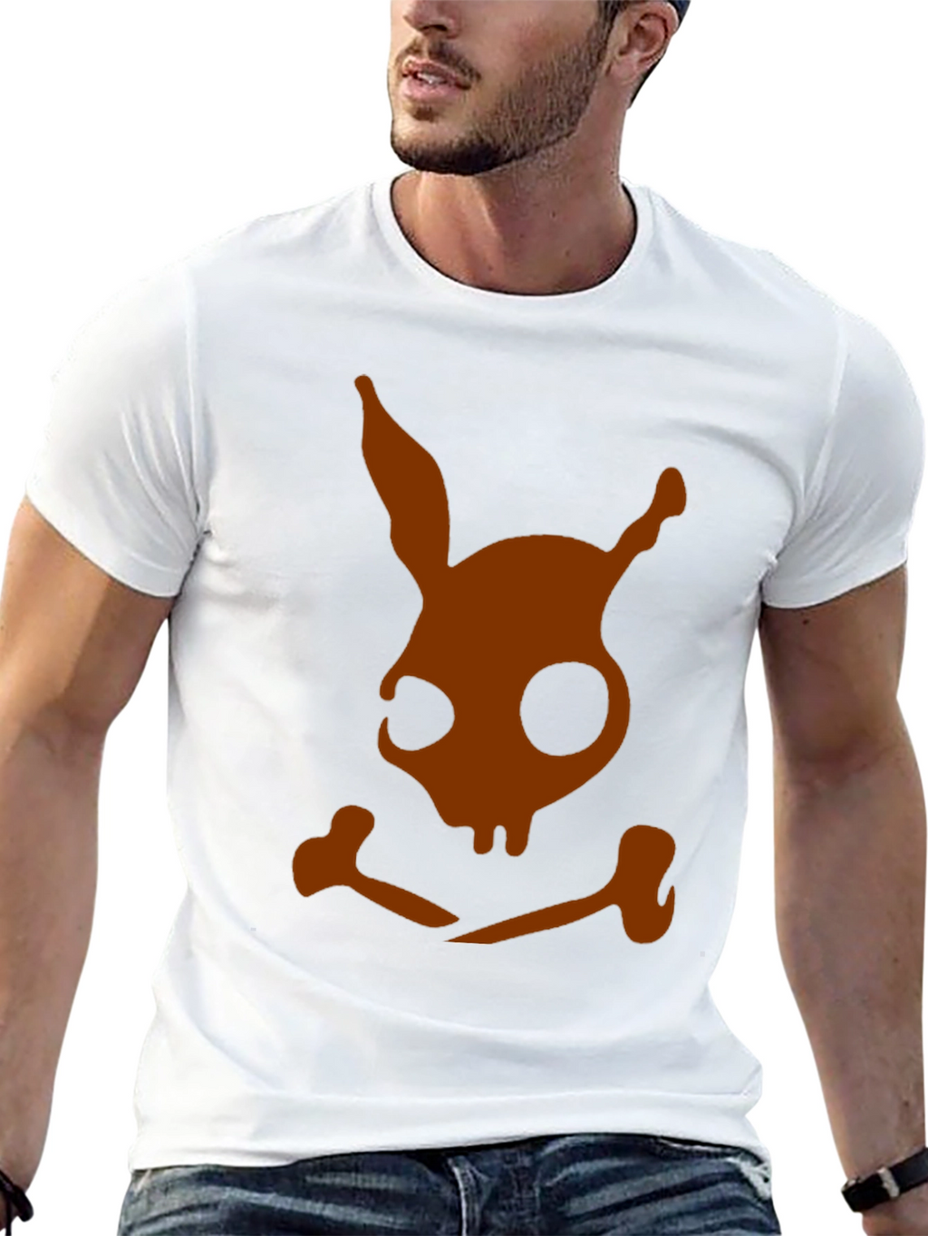 Skull Bunny Graphic Tee - Black