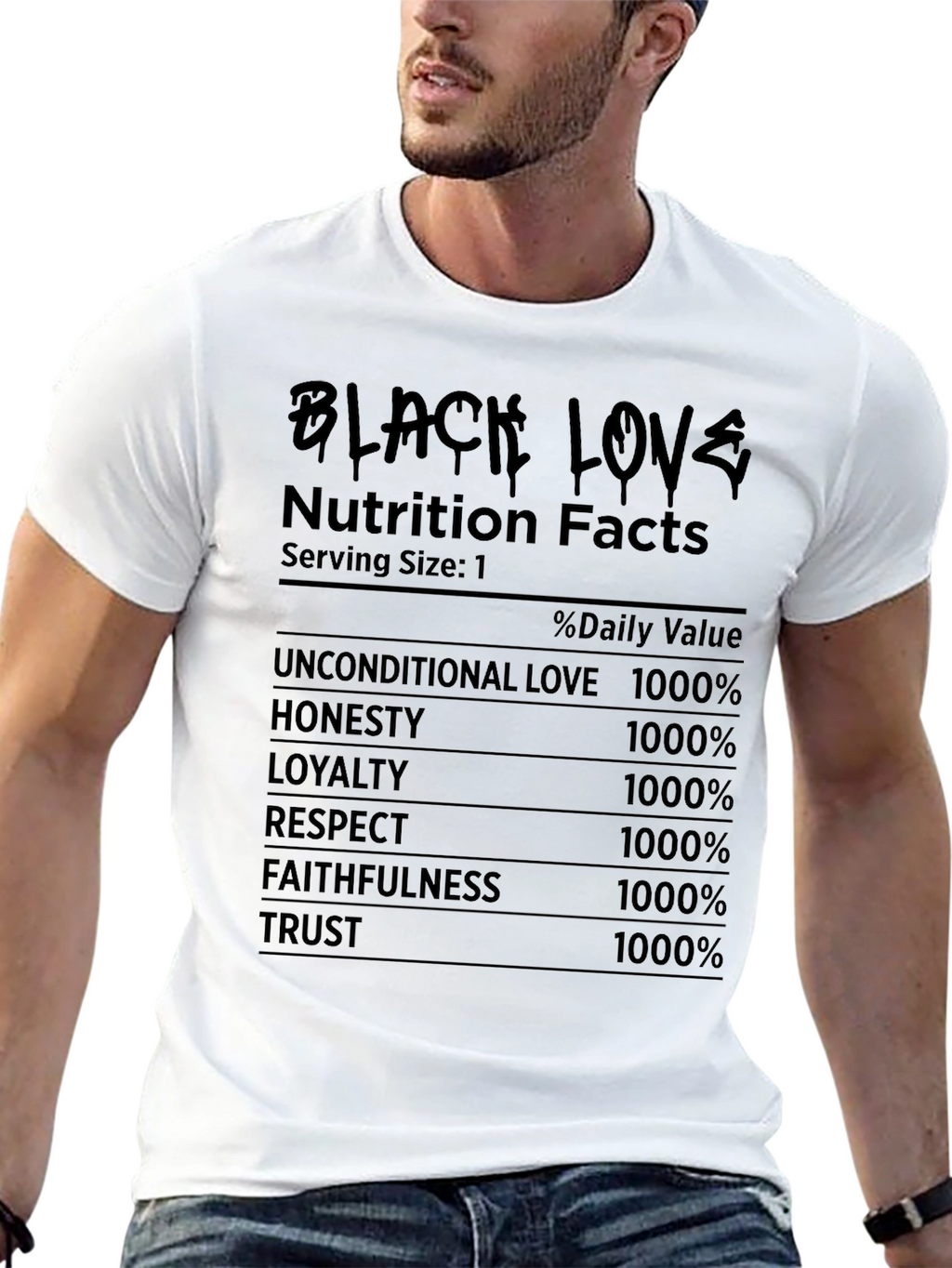 Black Love Nutrition Facts T-Shirt