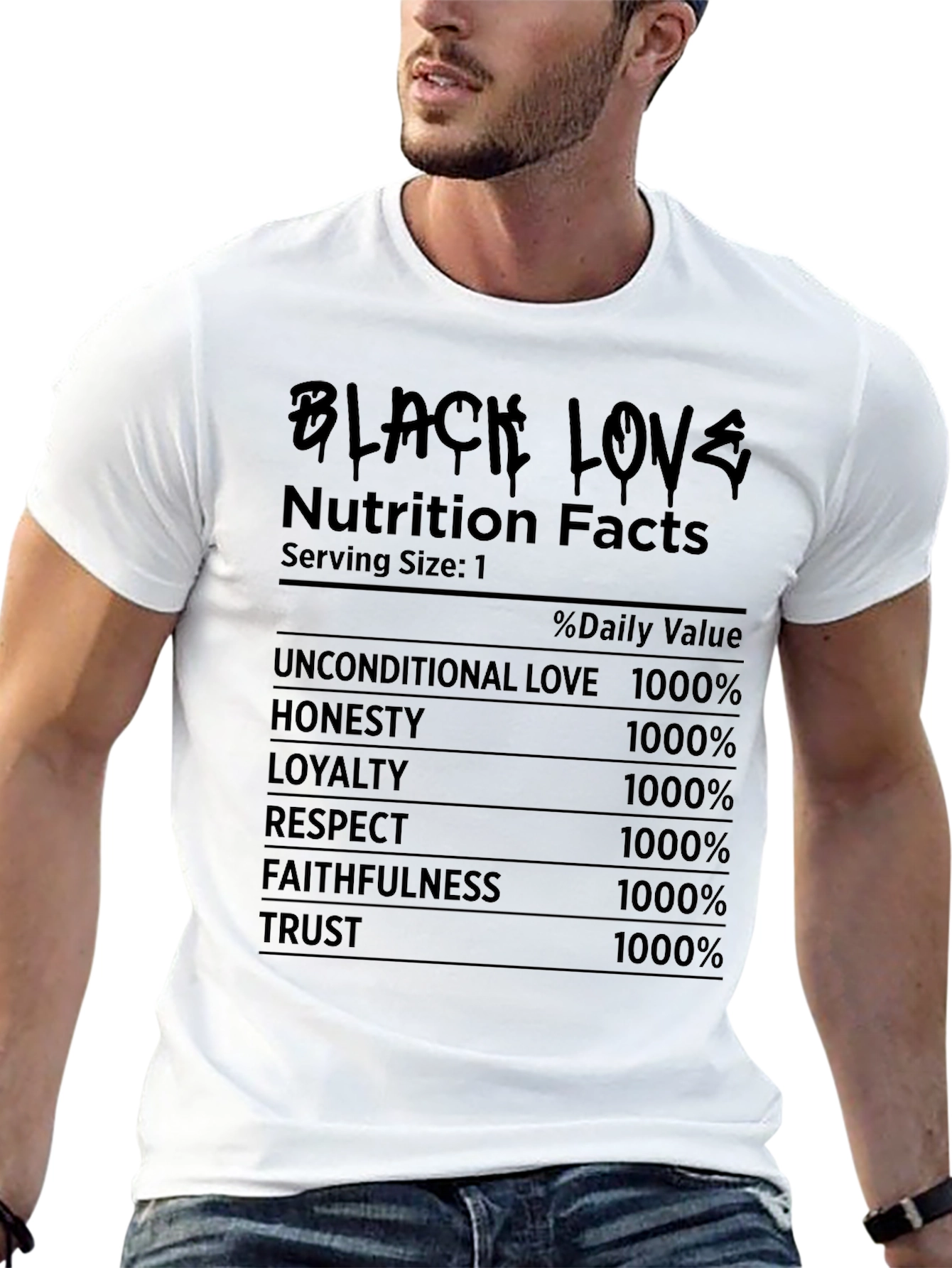 Black Love Nutrition Facts T-Shirt