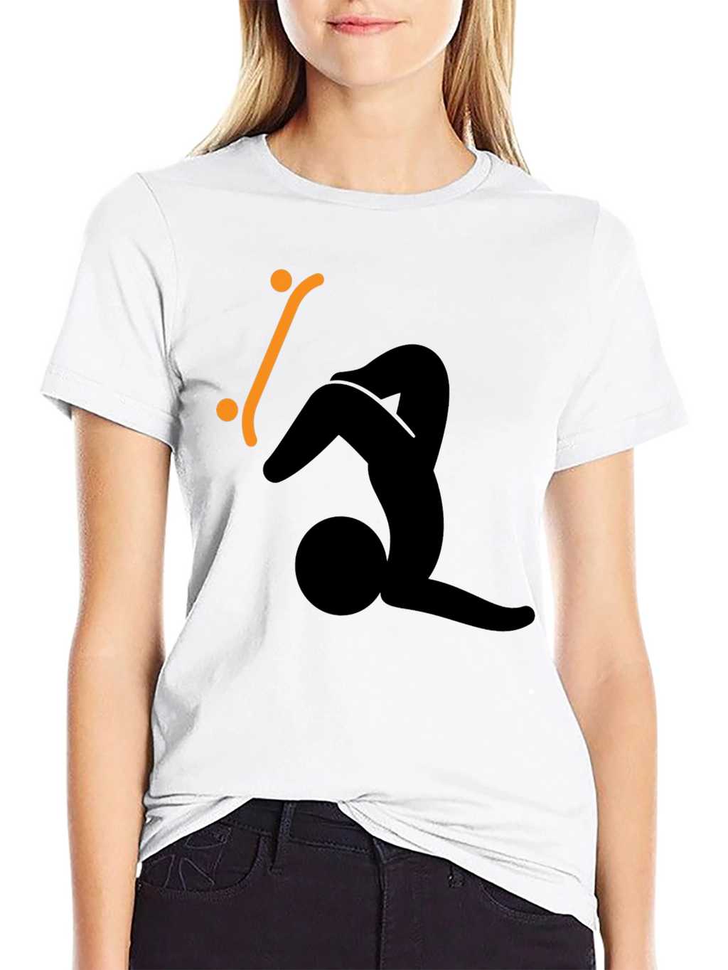 Skateboard Silhouette Graphic Tee - Black