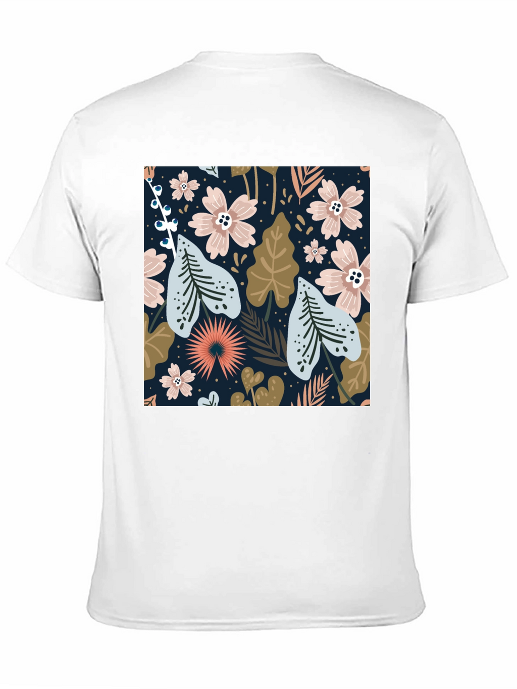 Floral Print Black Tee