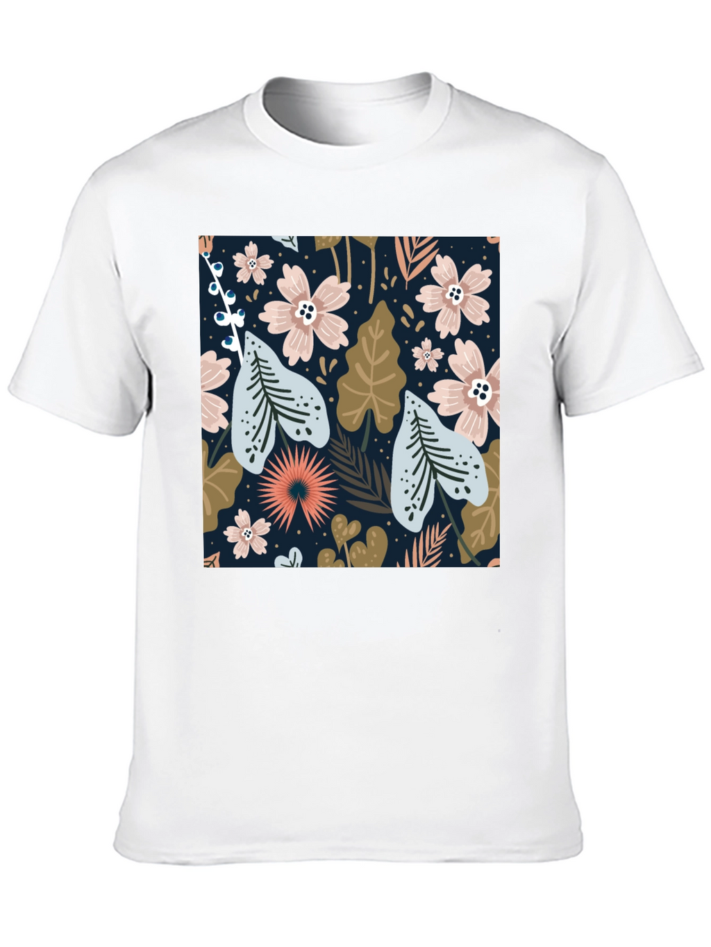 Floral Print Black Tee