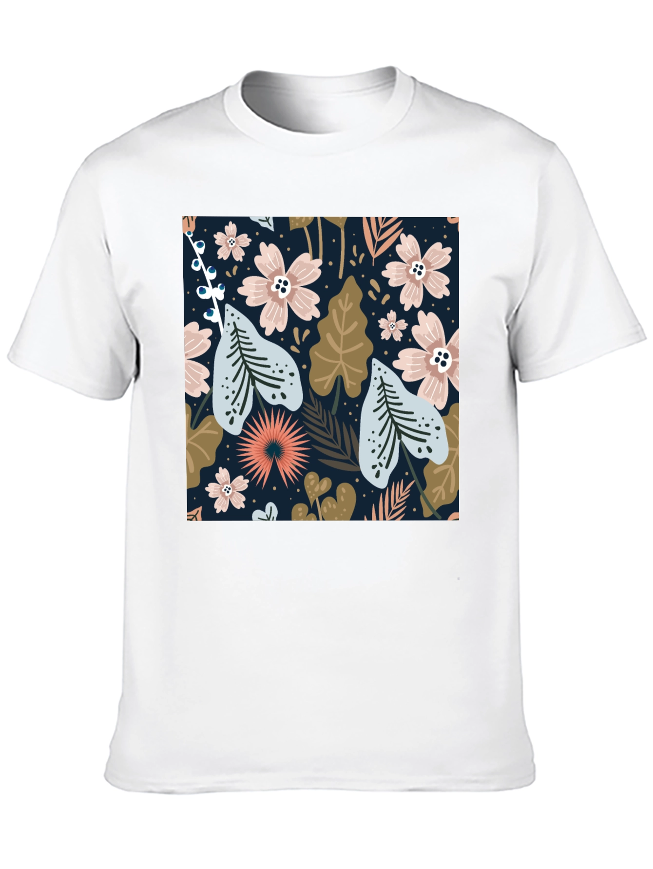 Floral Print Black Tee