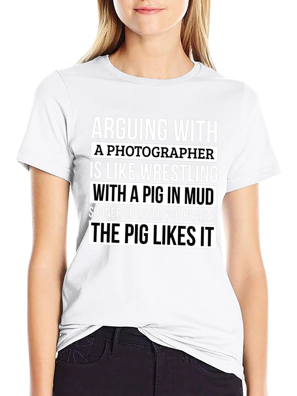 Photographer Pig Wrestling Humor T-Shirt