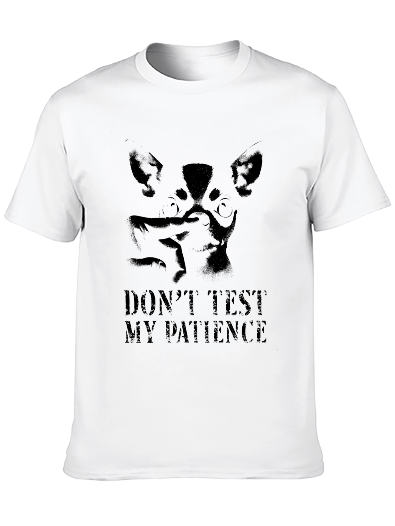 Mens Black Graphic Tee - Dont Test My Patience