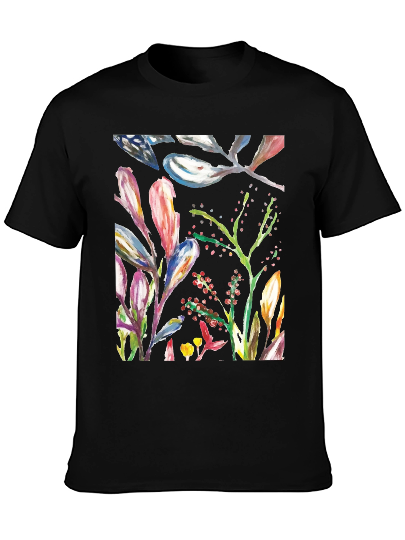 Floral Watercolor T-Shirt - Abstract Botanical Design