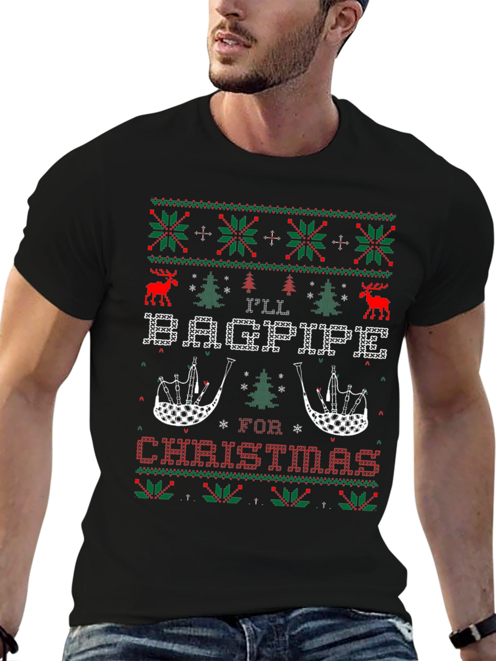 Ill Bagpipe for Christmas Holiday T-Shirt