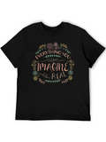 Imagine is Real Black Graphic T-Shirt