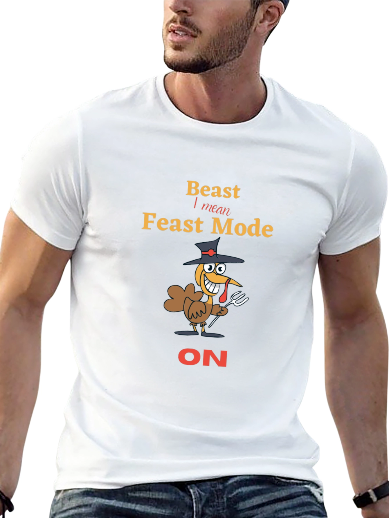 Beast Feast Mode Turkey T-Shirt - Thanksgiving Tee