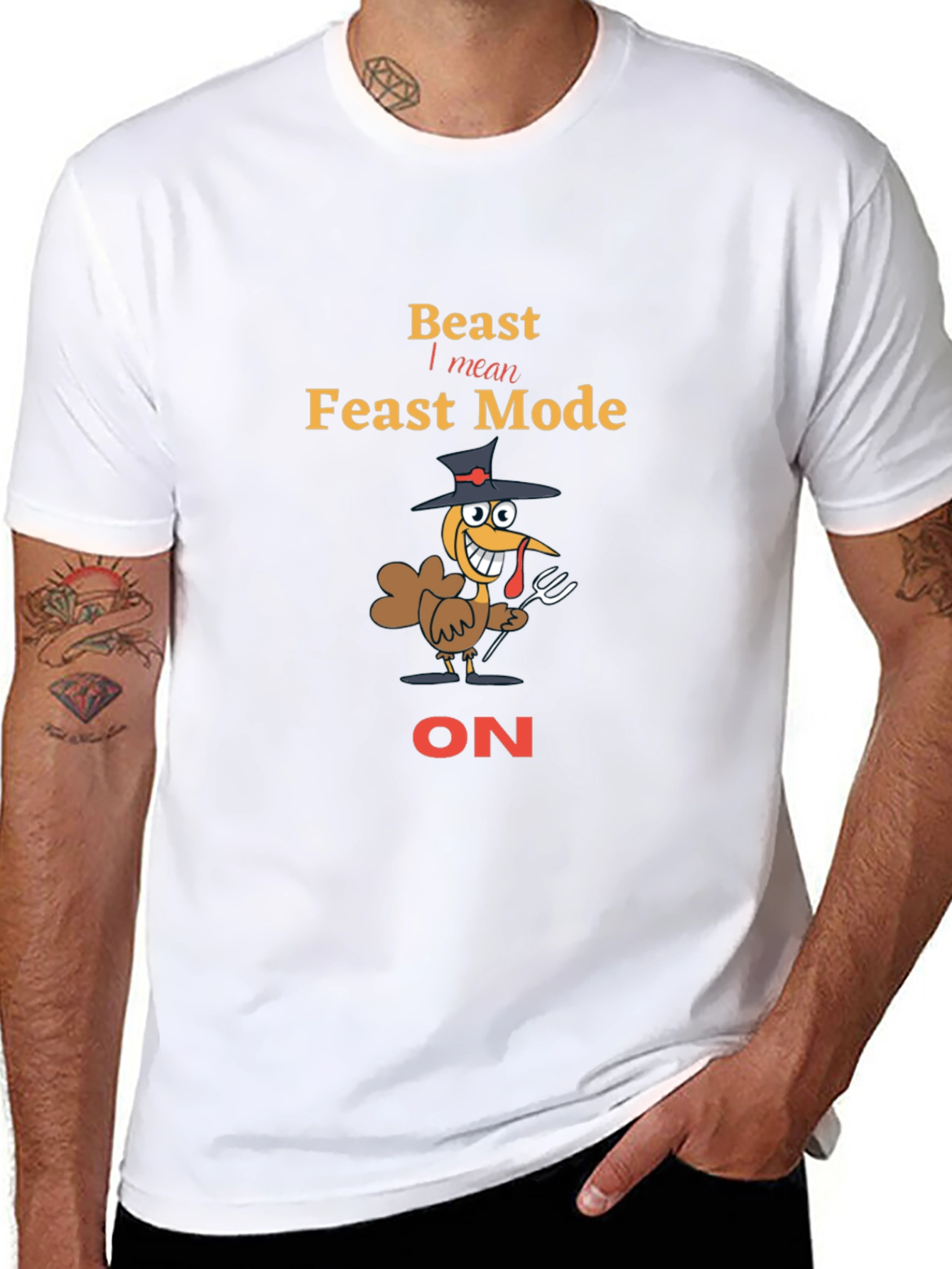 Beast Feast Mode Turkey T-Shirt - Thanksgiving Tee