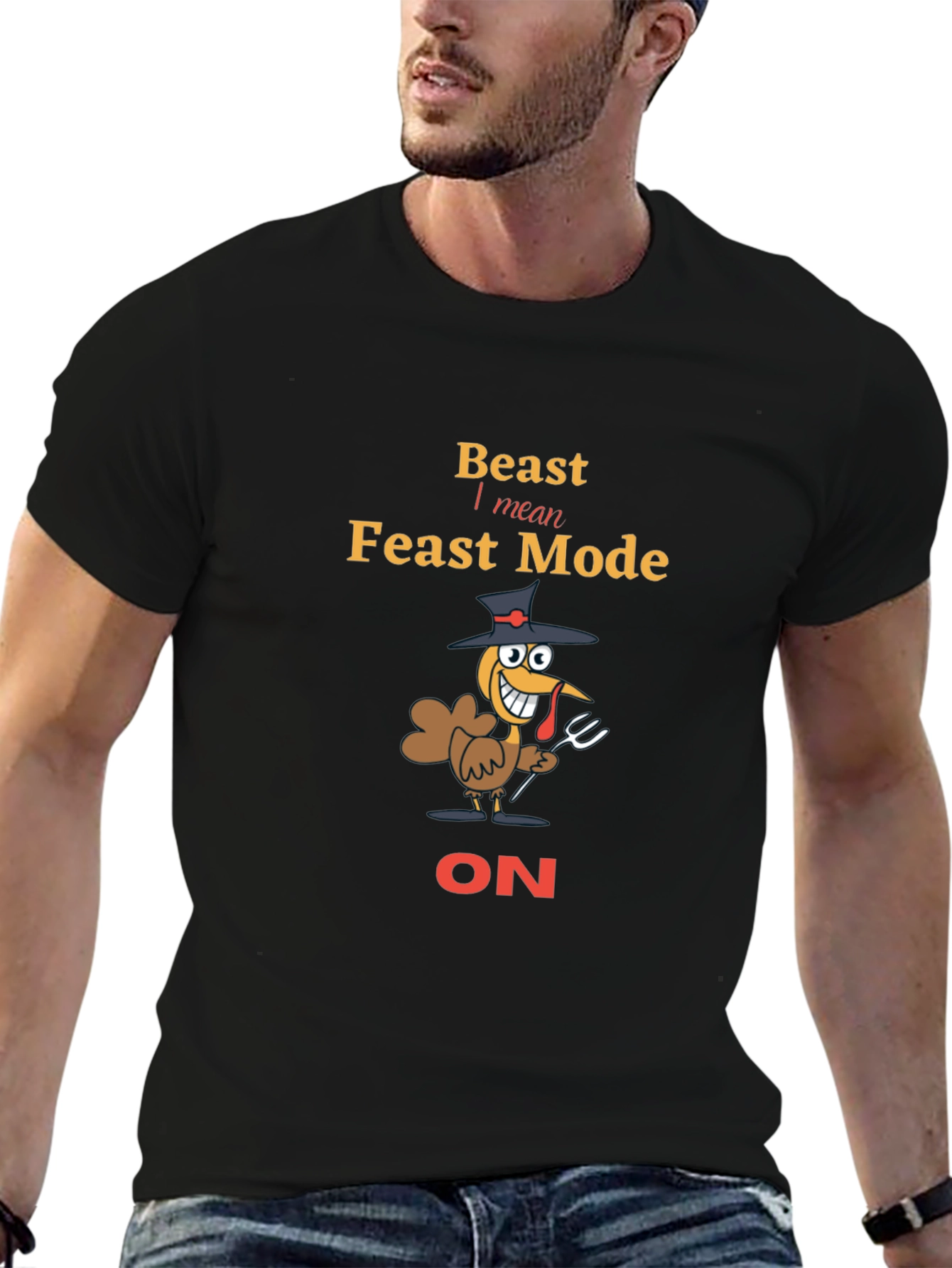 Beast Feast Mode Turkey T-Shirt - Thanksgiving Tee