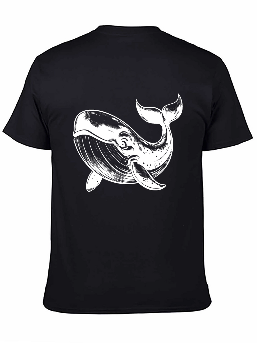 Black Whale Graphic Tee - Mens Casual T-Shirt
