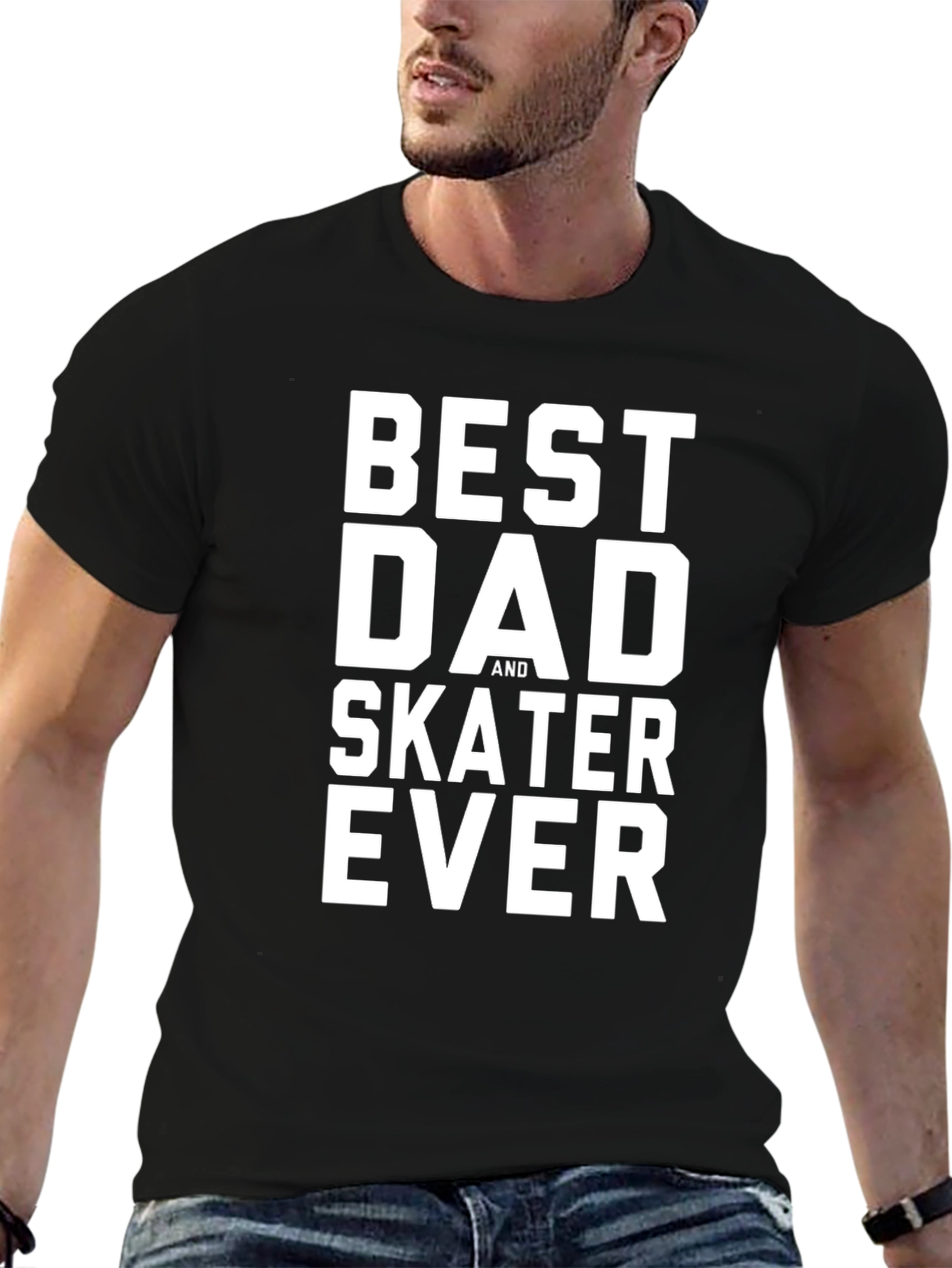 Best Dad and Skater Ever Black T-Shirt