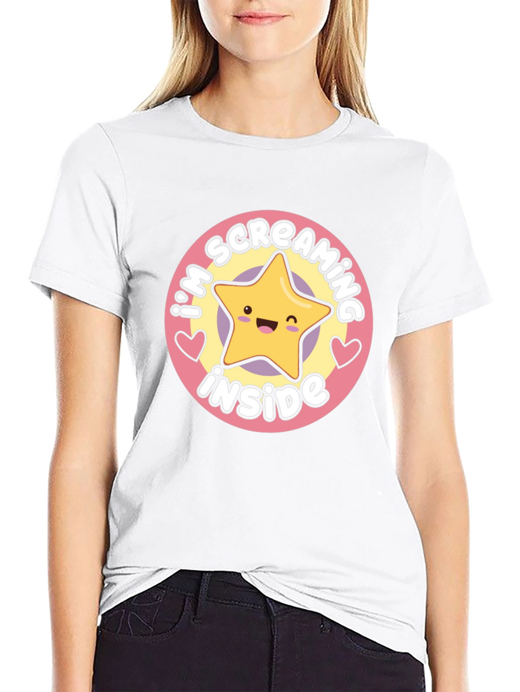 Screaming Inside Star Graphic T-Shirt - Soft Cotton