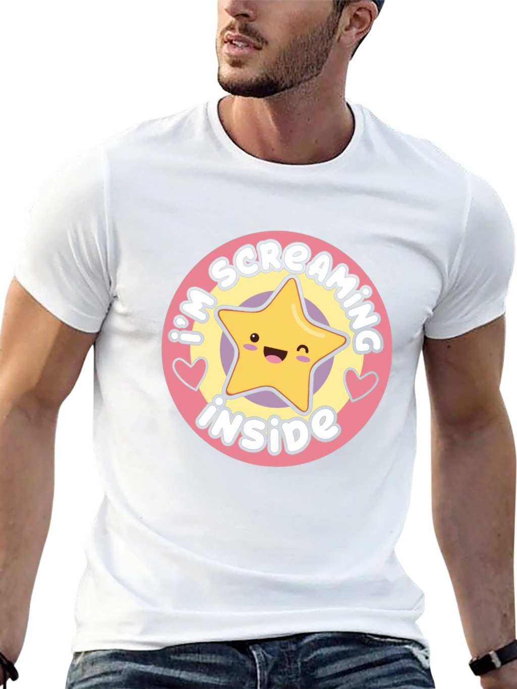 Screaming Inside Star Graphic T-Shirt - Soft Cotton