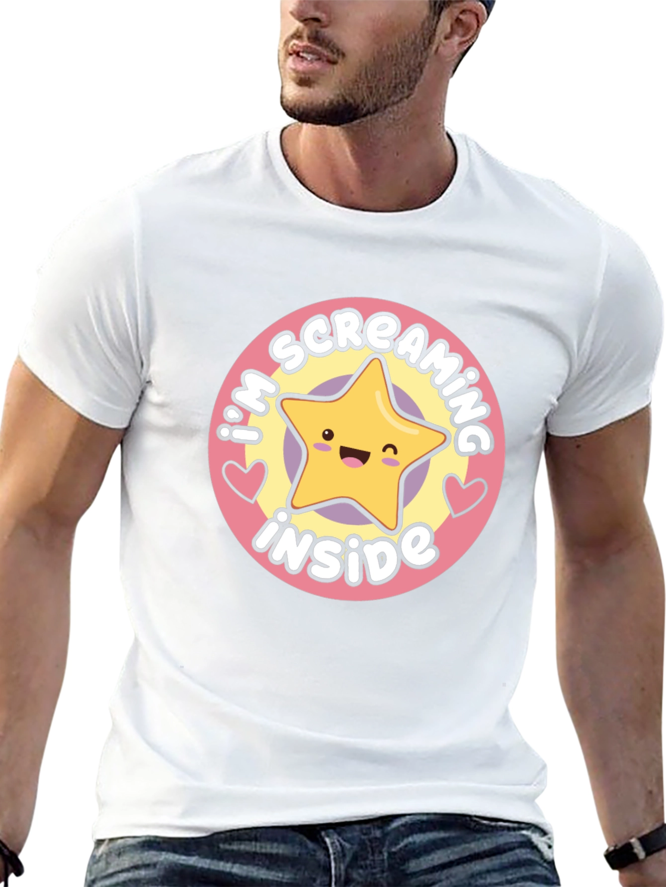 Screaming Inside Star Graphic T-Shirt - Soft Cotton