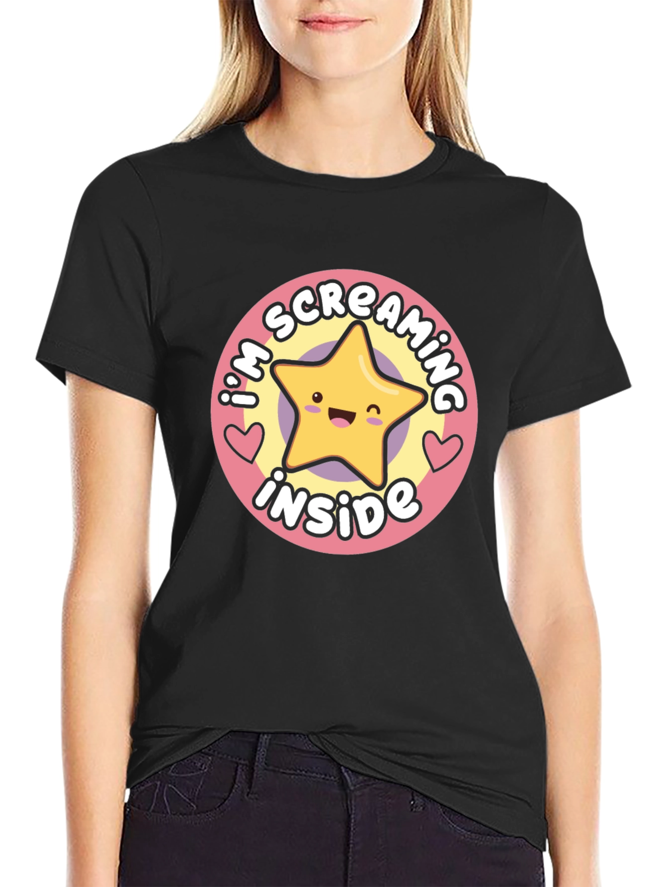 Screaming Inside Star Graphic T-Shirt - Soft Cotton