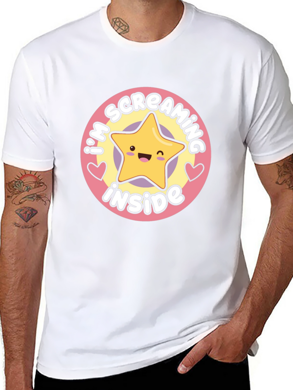 Screaming Inside Star Graphic T-Shirt - Soft Cotton