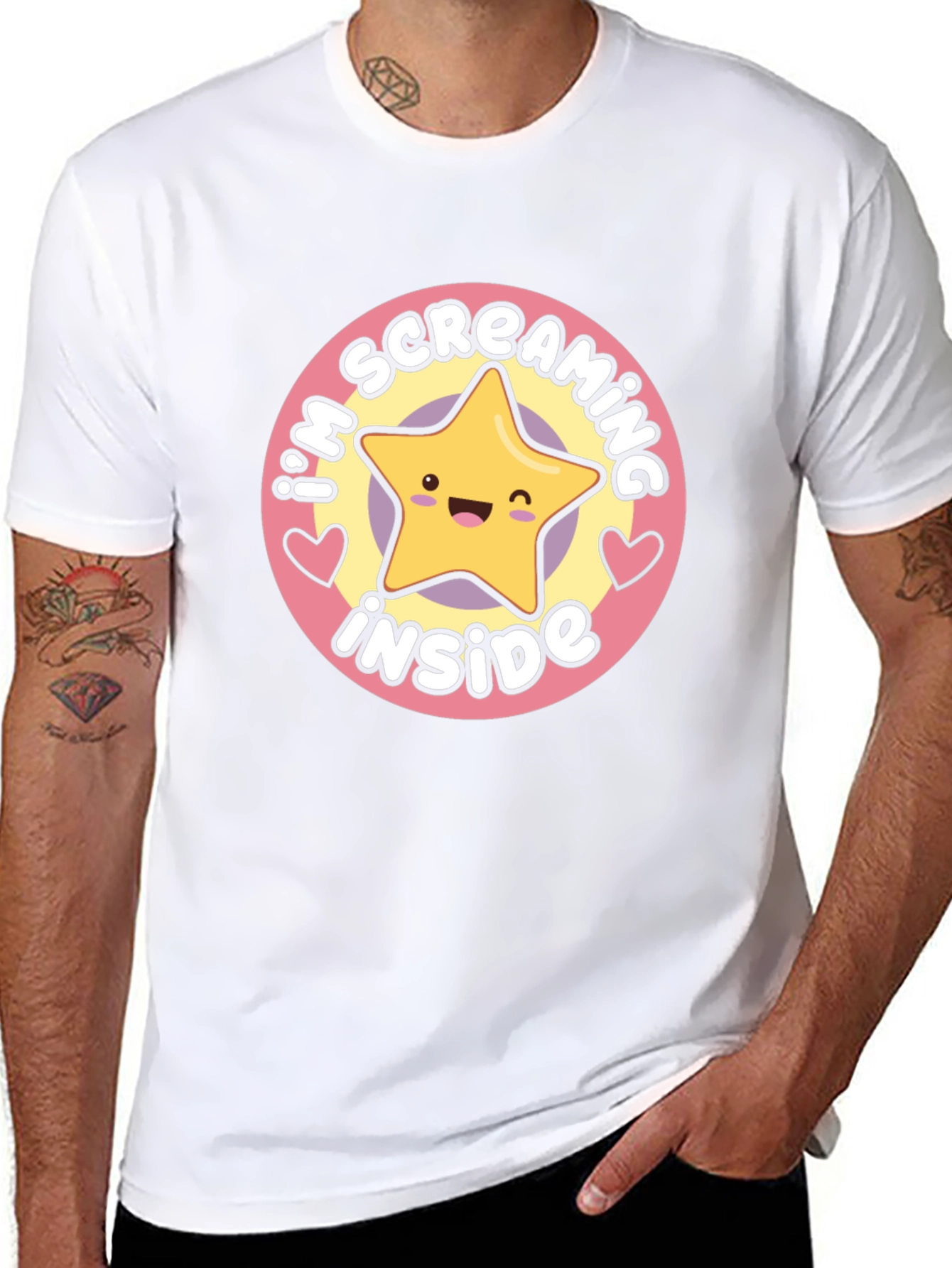 Screaming Inside Star Graphic T-Shirt - Soft Cotton
