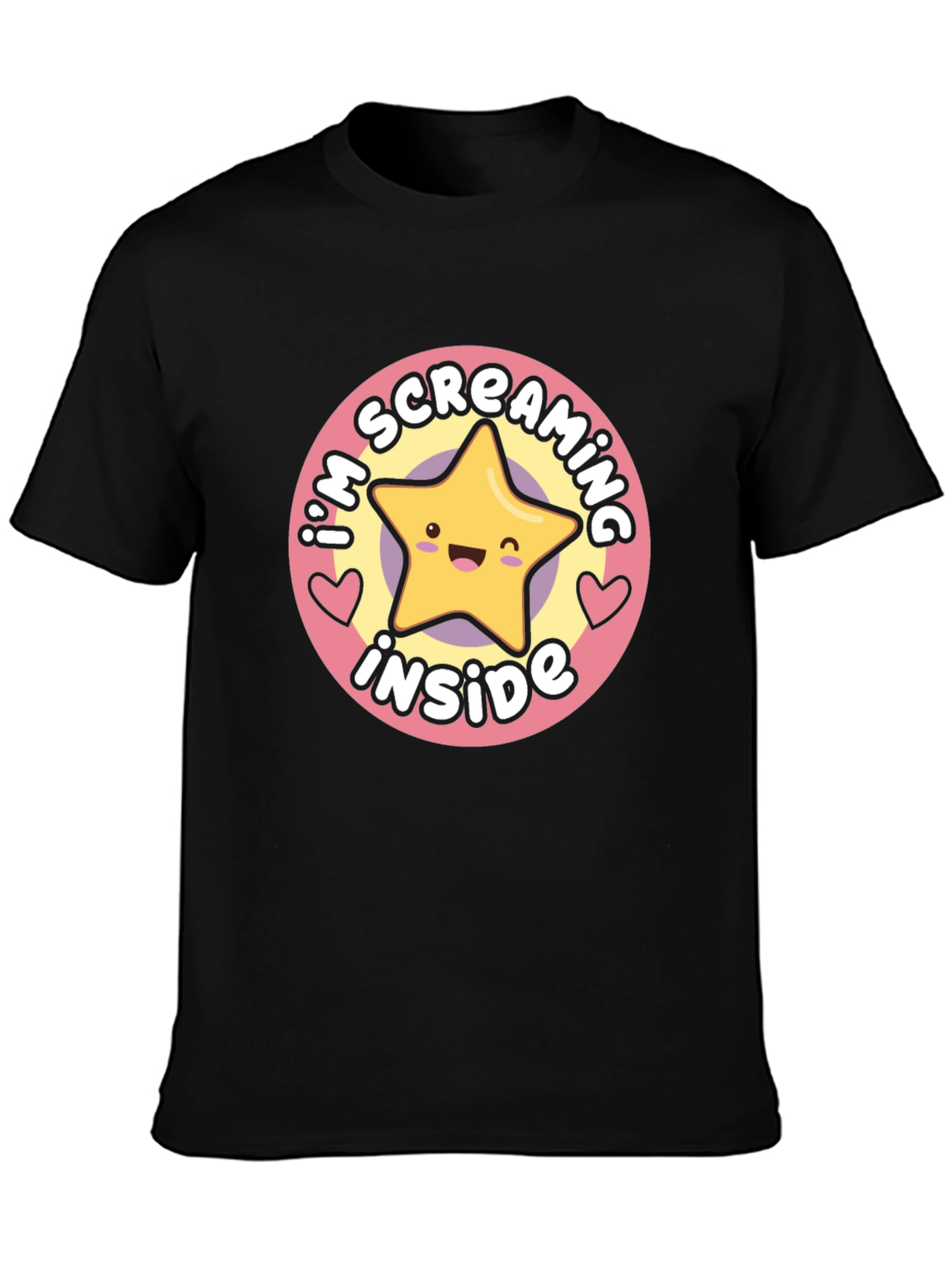 Screaming Inside Star Graphic T-Shirt - Soft Cotton