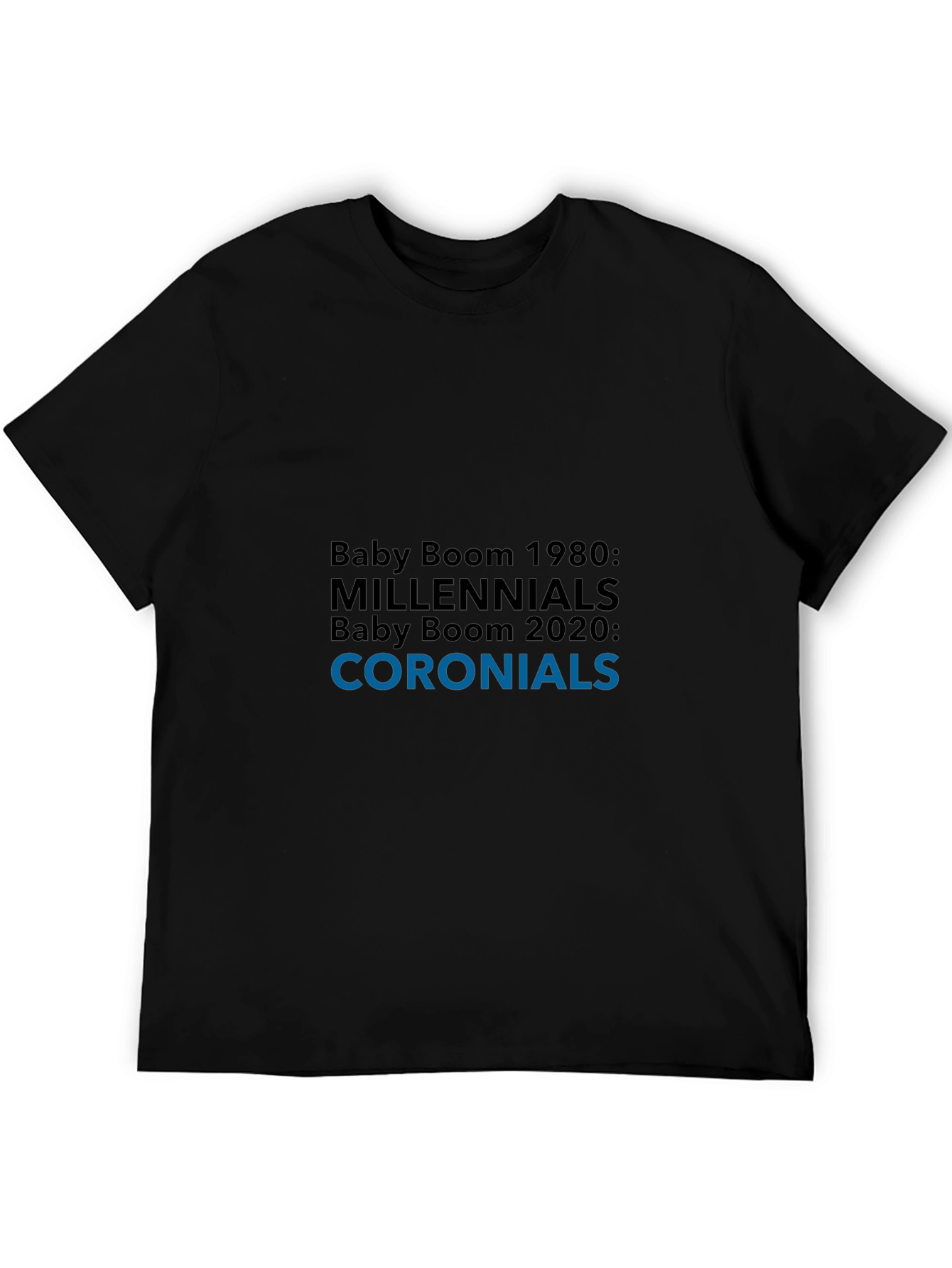 Coronials Black T-Shirt - Generation Humor Tee