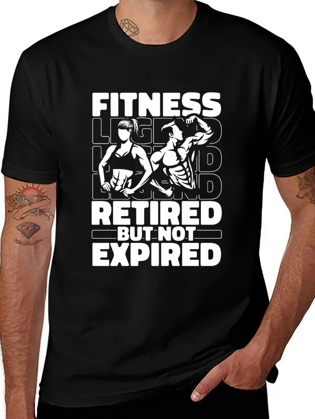 Fitness Legend Retired But Not Expired Black T-Shirt
