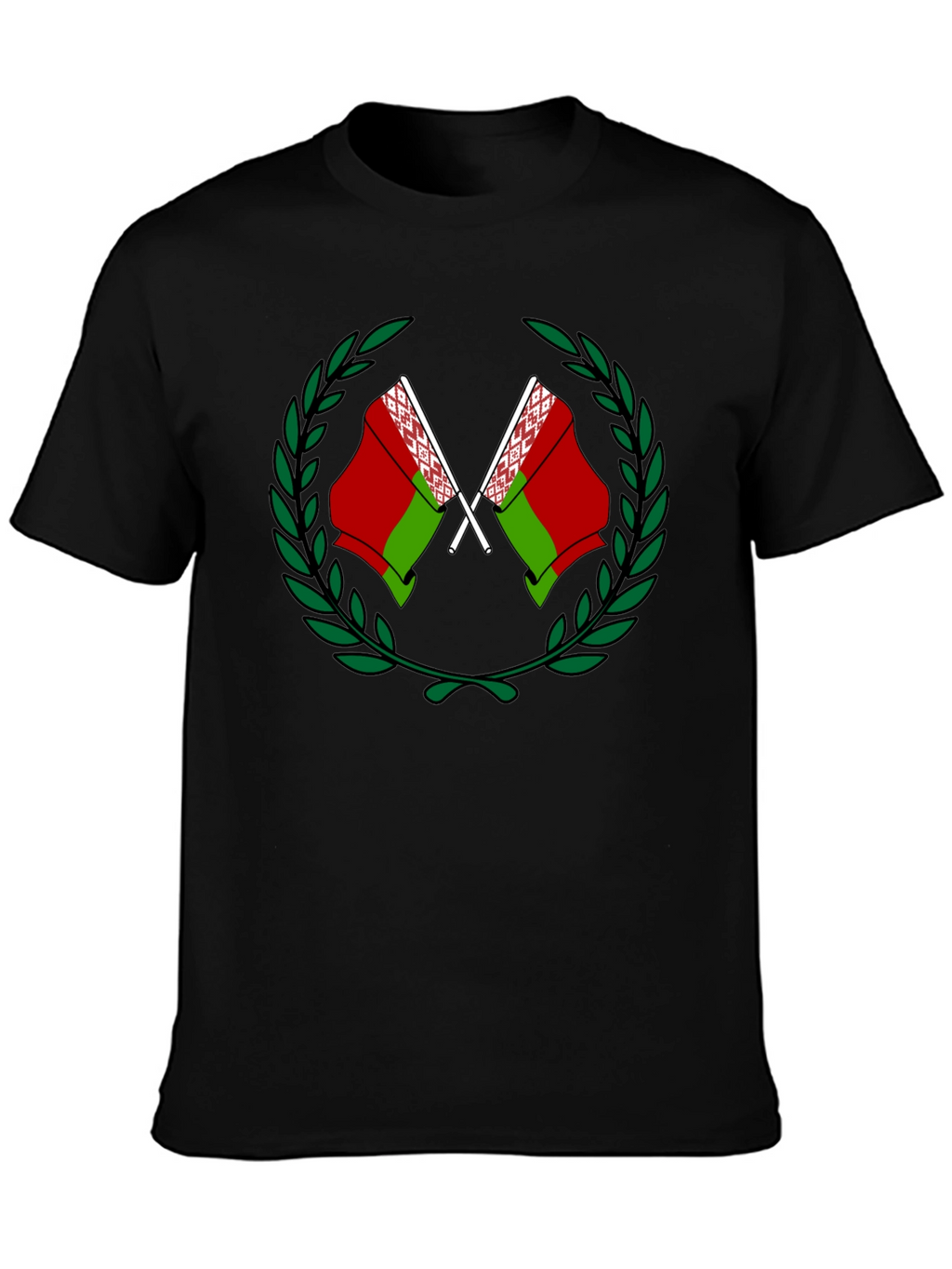 Belarusian Flag Graphic Black T-Shirt