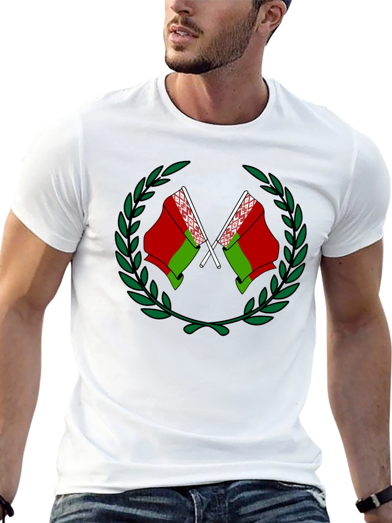 Belarusian Flag Graphic Black T-Shirt