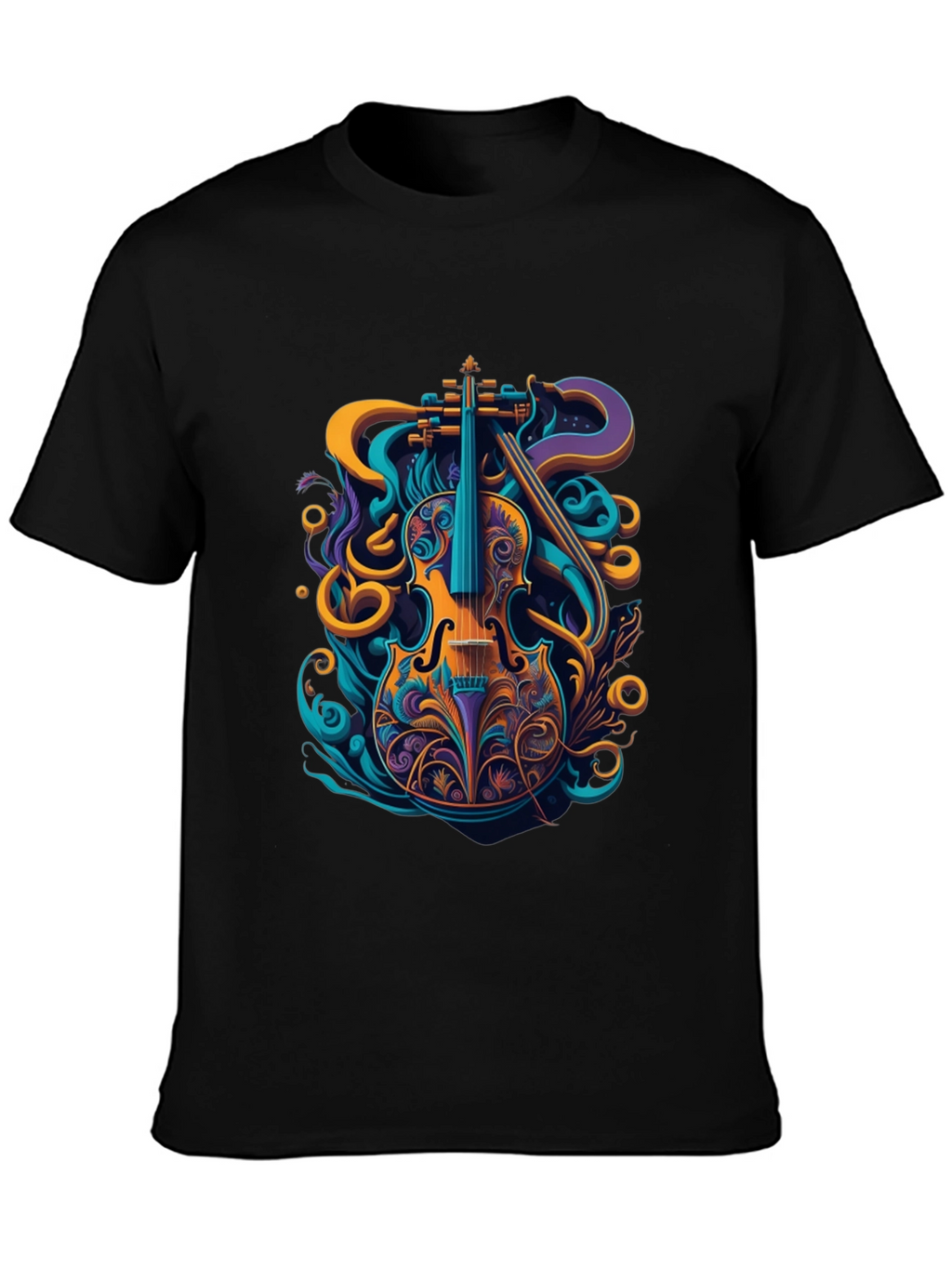 Vibrant Violin Graphic Tee - Stylish Musical Design