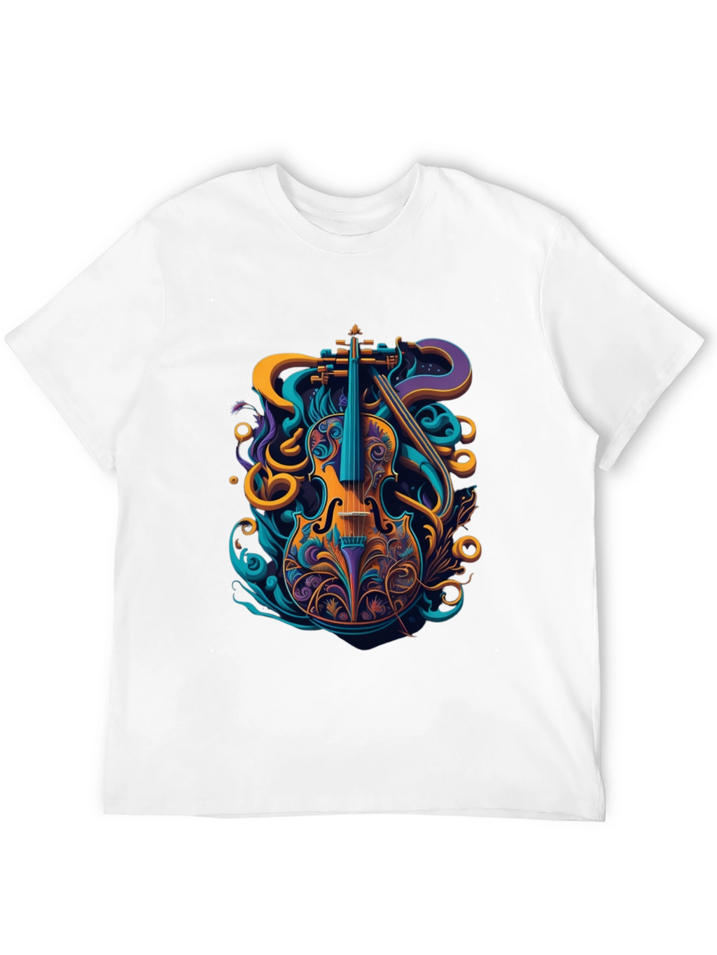 Vibrant Violin Graphic Tee - Stylish Musical Design