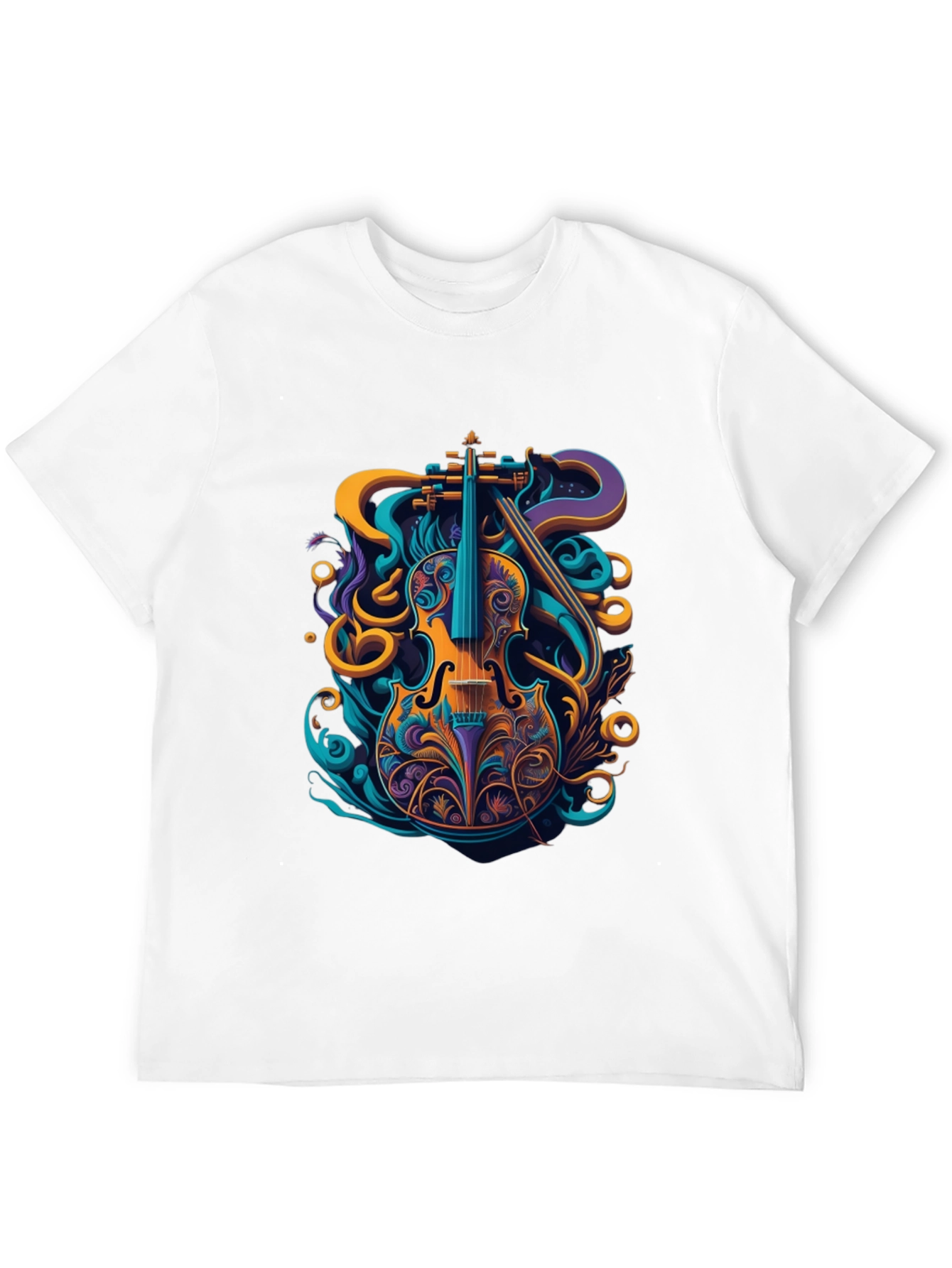 Vibrant Violin Graphic Tee - Stylish Musical Design