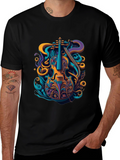 Vibrant Violin Graphic Tee - Stylish Musical Design